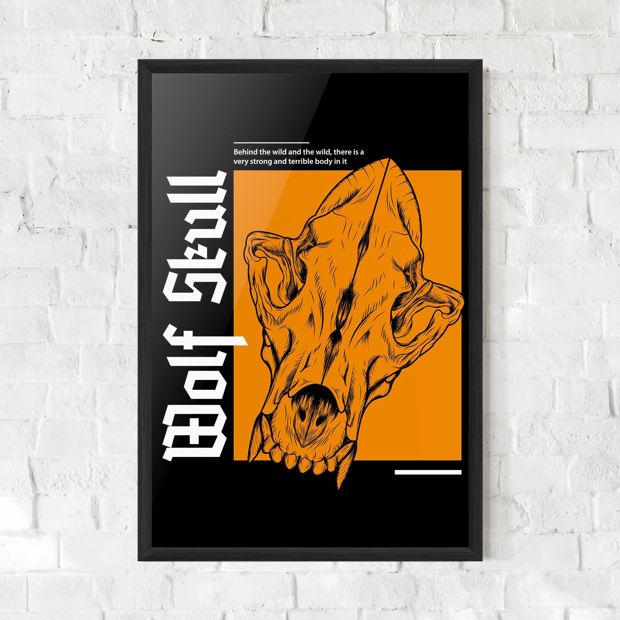Poster Înrămat Wolf Skull mockup 0
