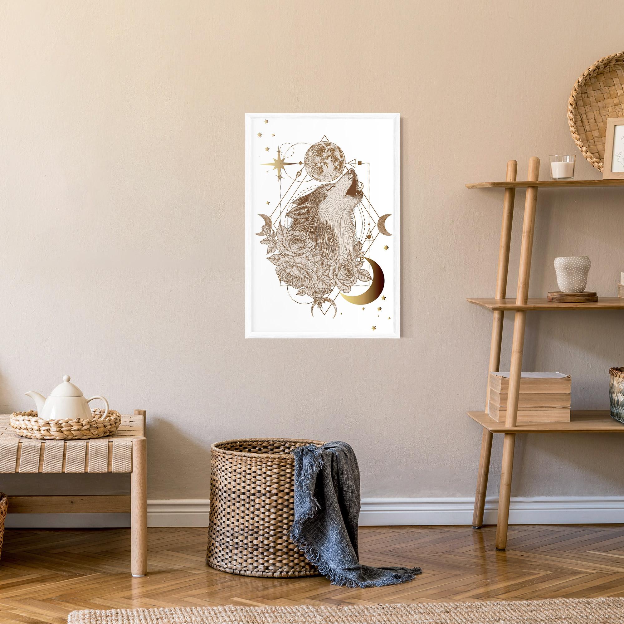 Poster Înrămat Magical Wolf mockup 9