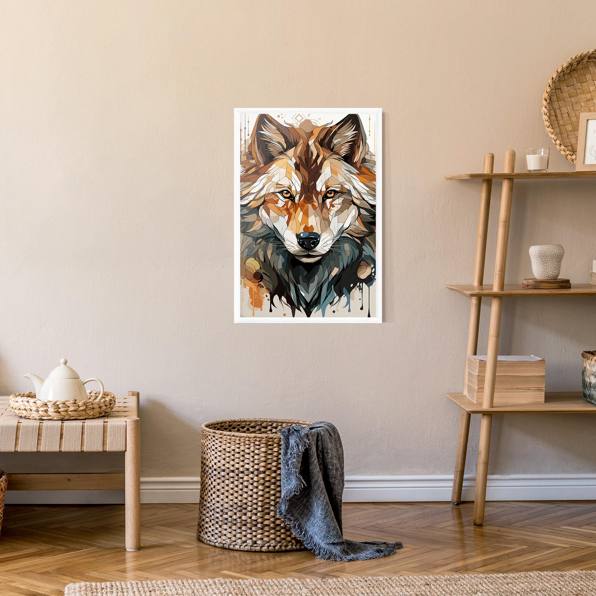 Poster Înrămat Pretty Orange Wolf mockup 9