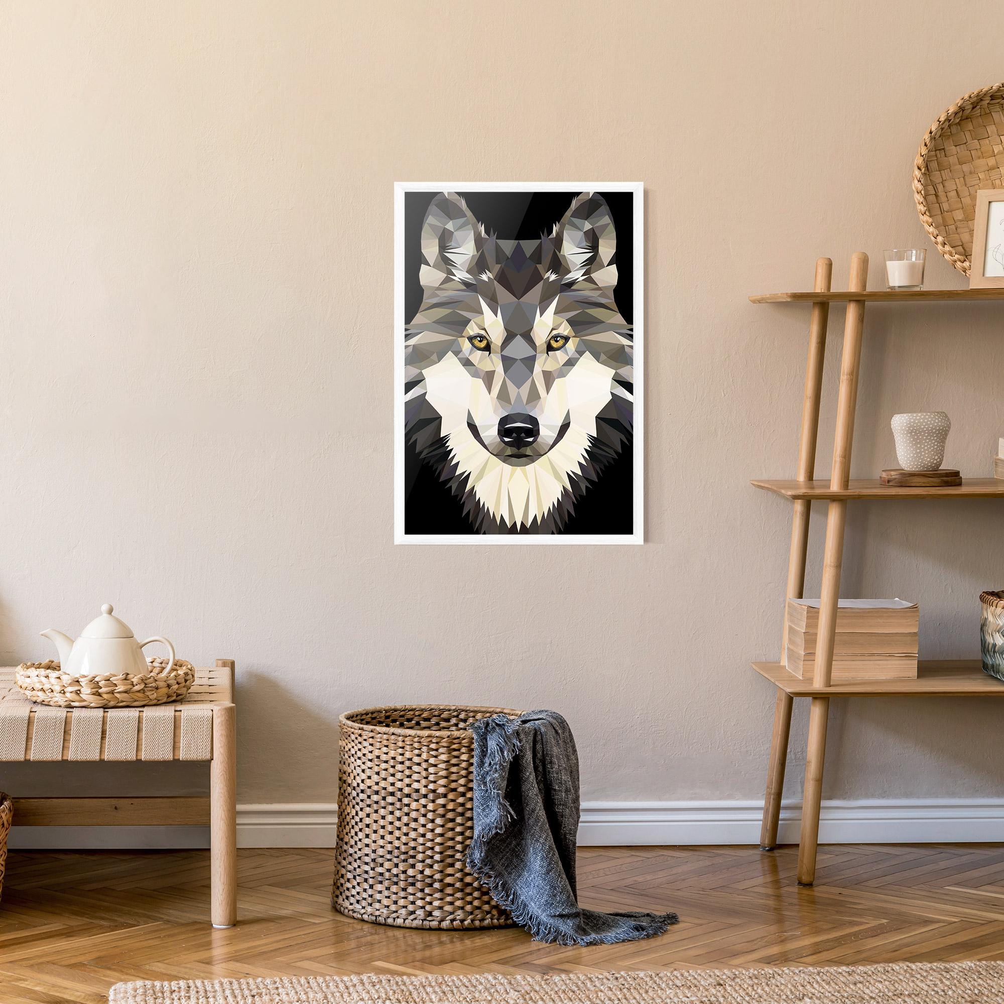 Poster Înrămat Pretty Wolf Head mockup 9