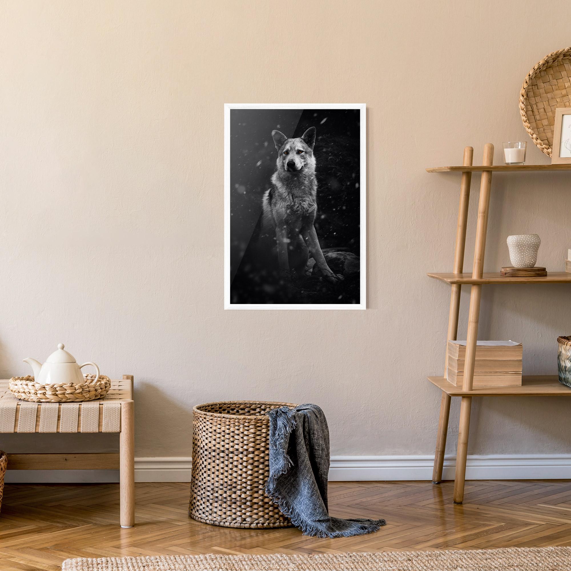 Poster Înrămat Sitting Wolf mockup 9