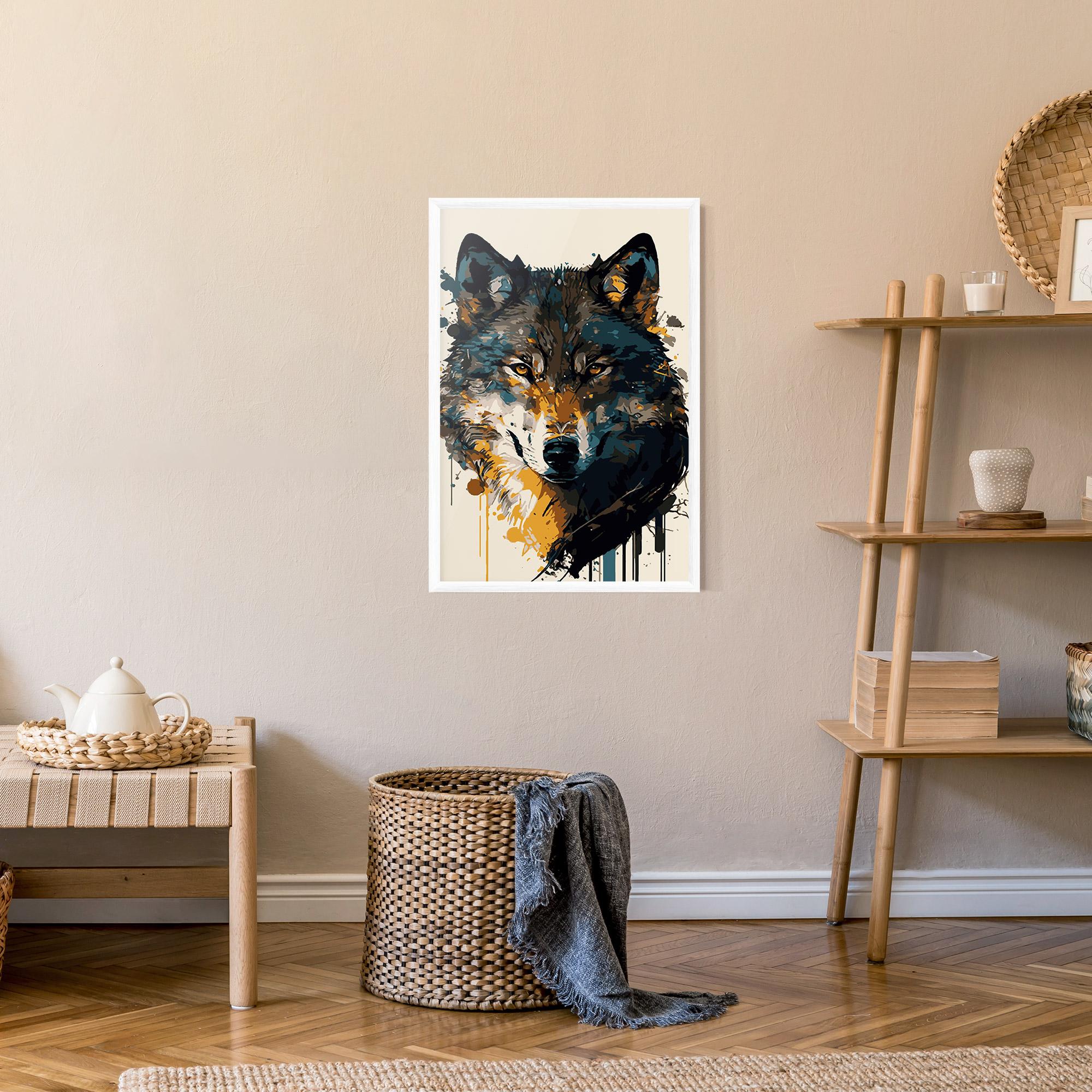 Poster Înrămat Wolf Head Art mockup 9
