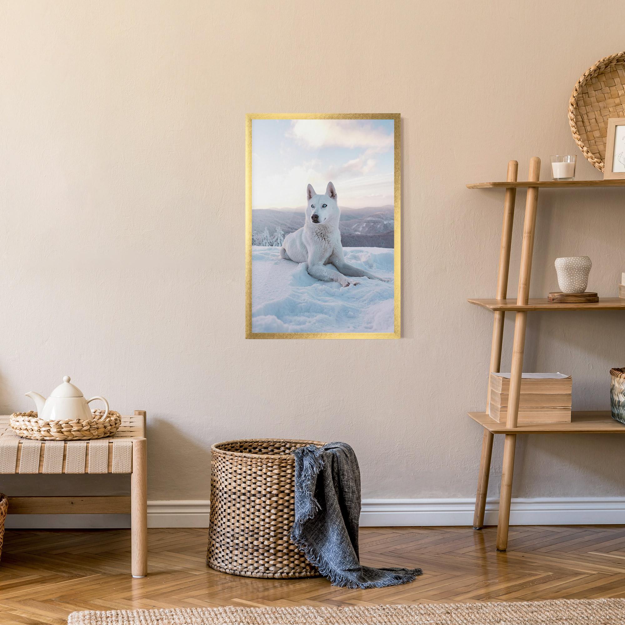 Poster Înrămat White Snow Wolf mockup 9