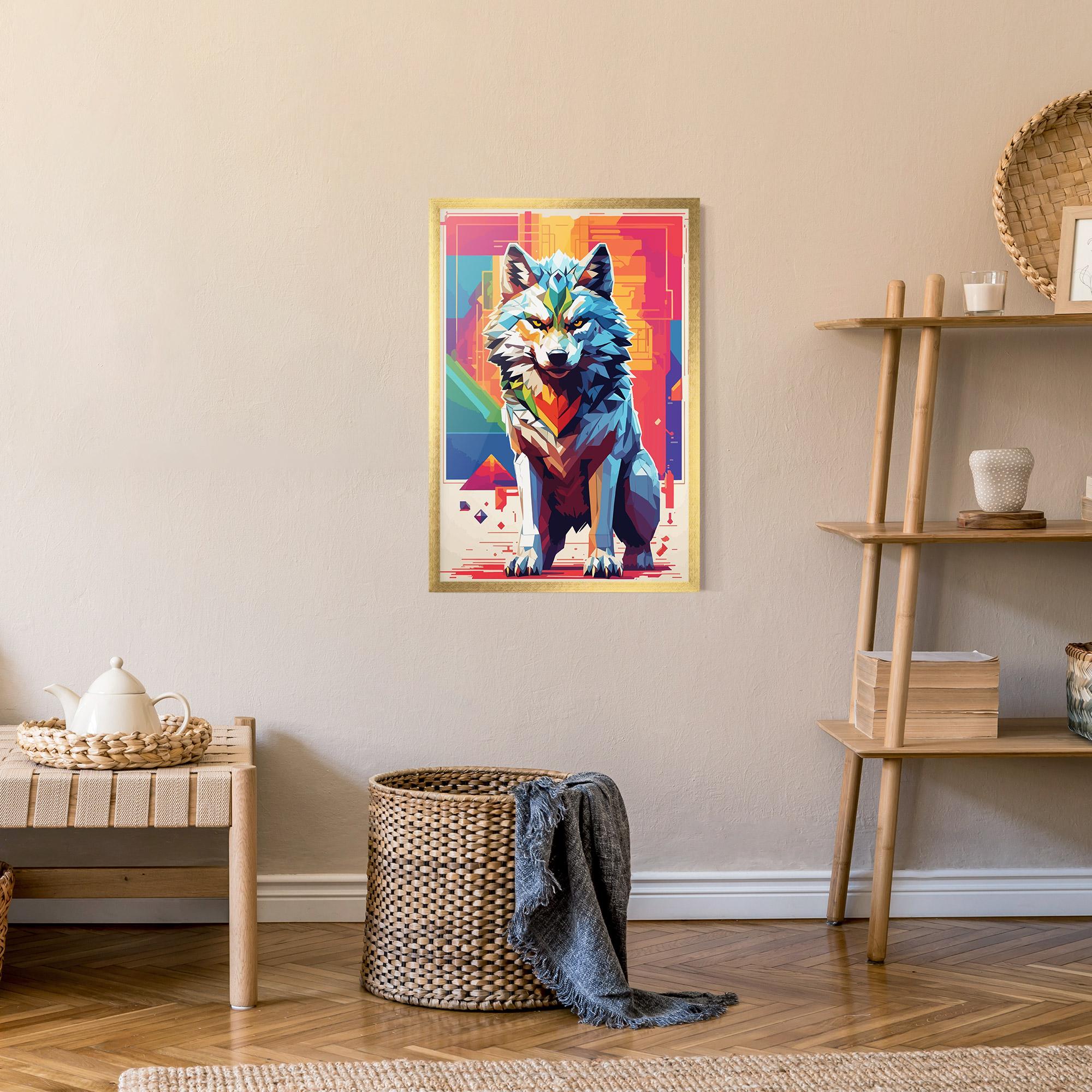 Poster Înrămat Wolf Character mockup 9