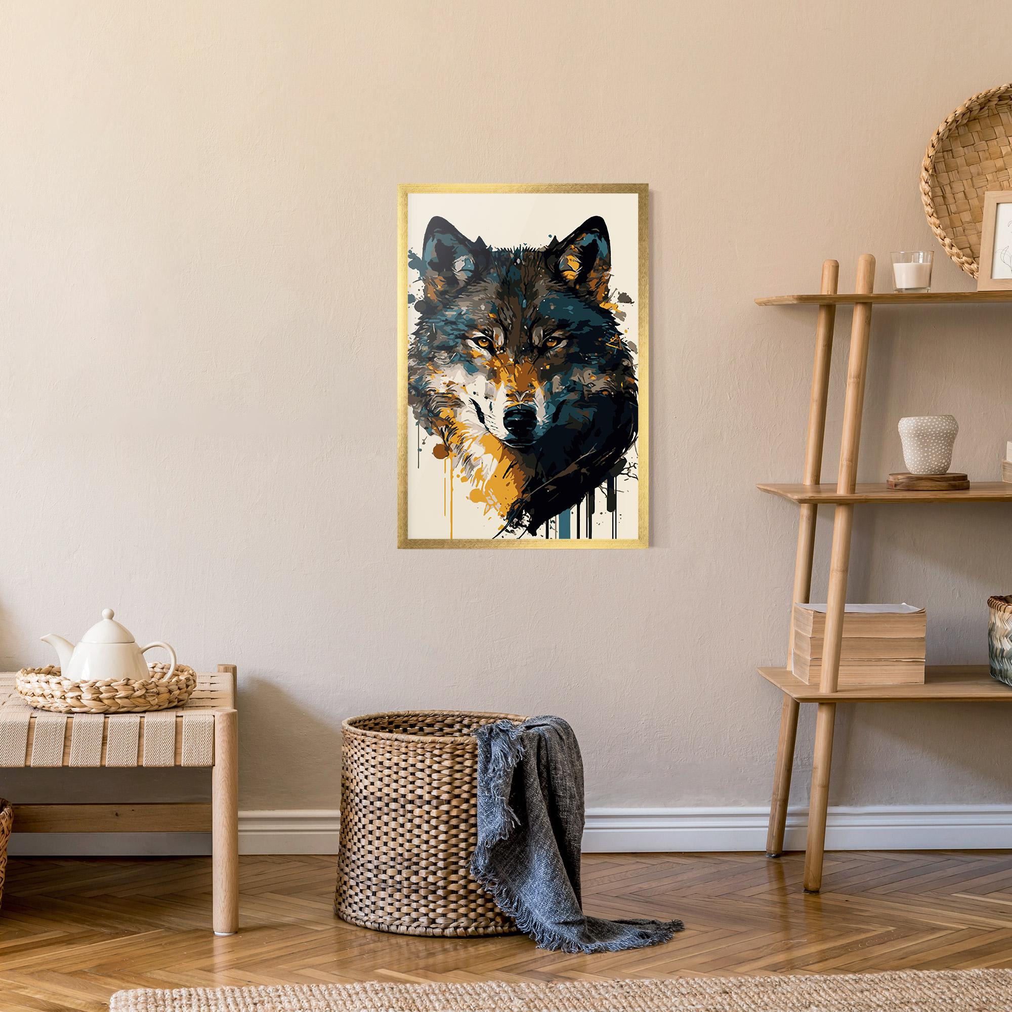 Poster Înrămat Wolf Head Art mockup 9