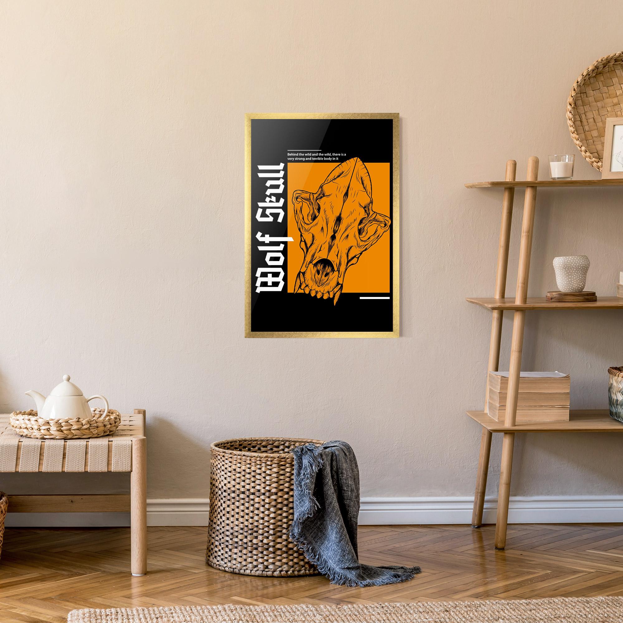Poster Înrămat Wolf Skull mockup 9