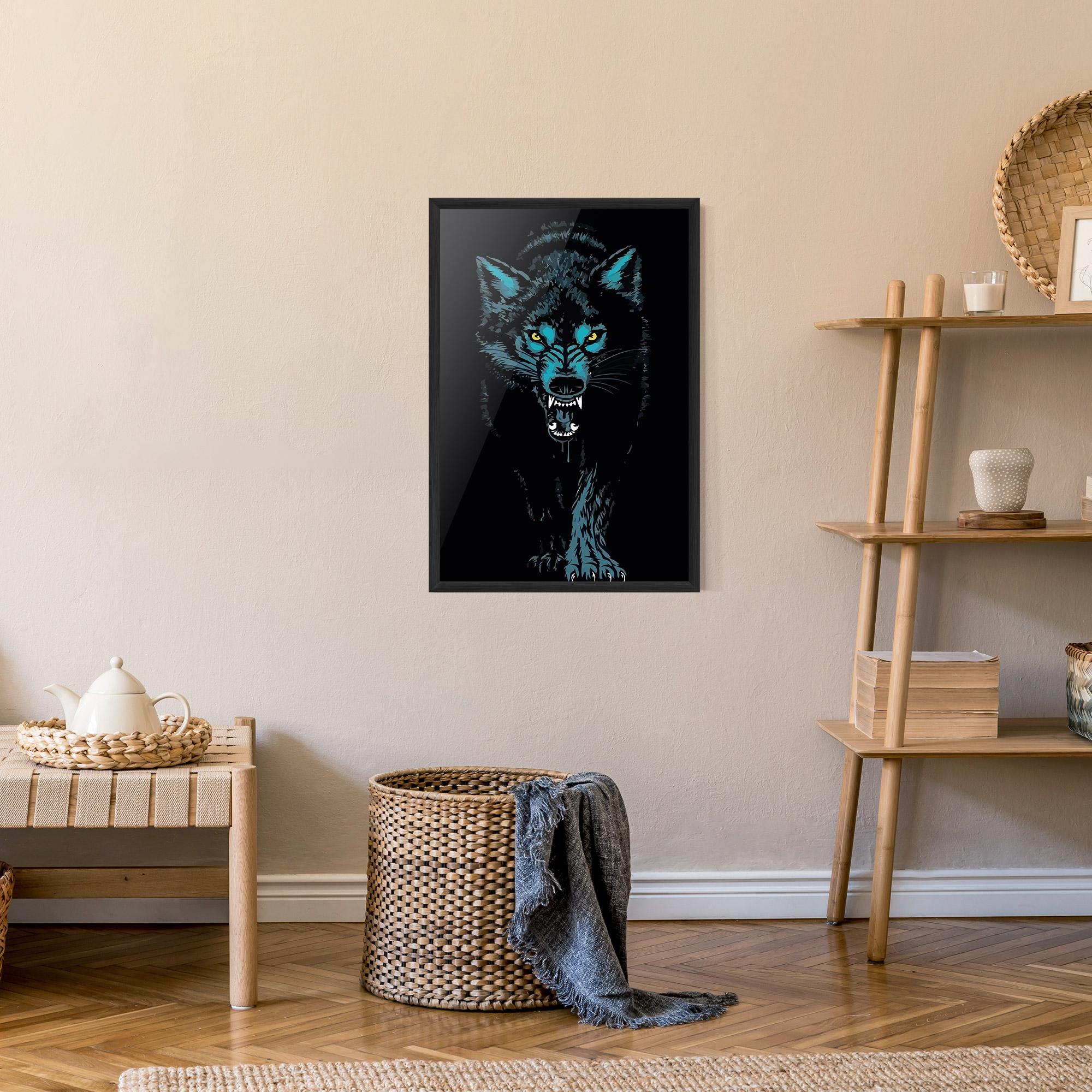 Poster Înrămat Blue Wolf mockup 9