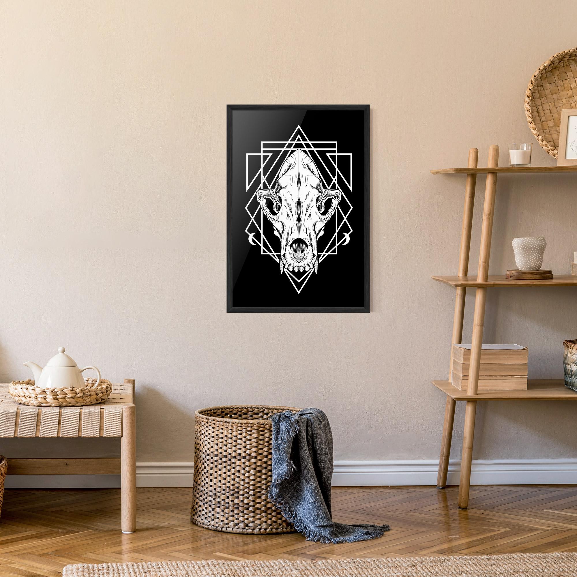 Poster Înrămat Dark Wolf Skull mockup 9