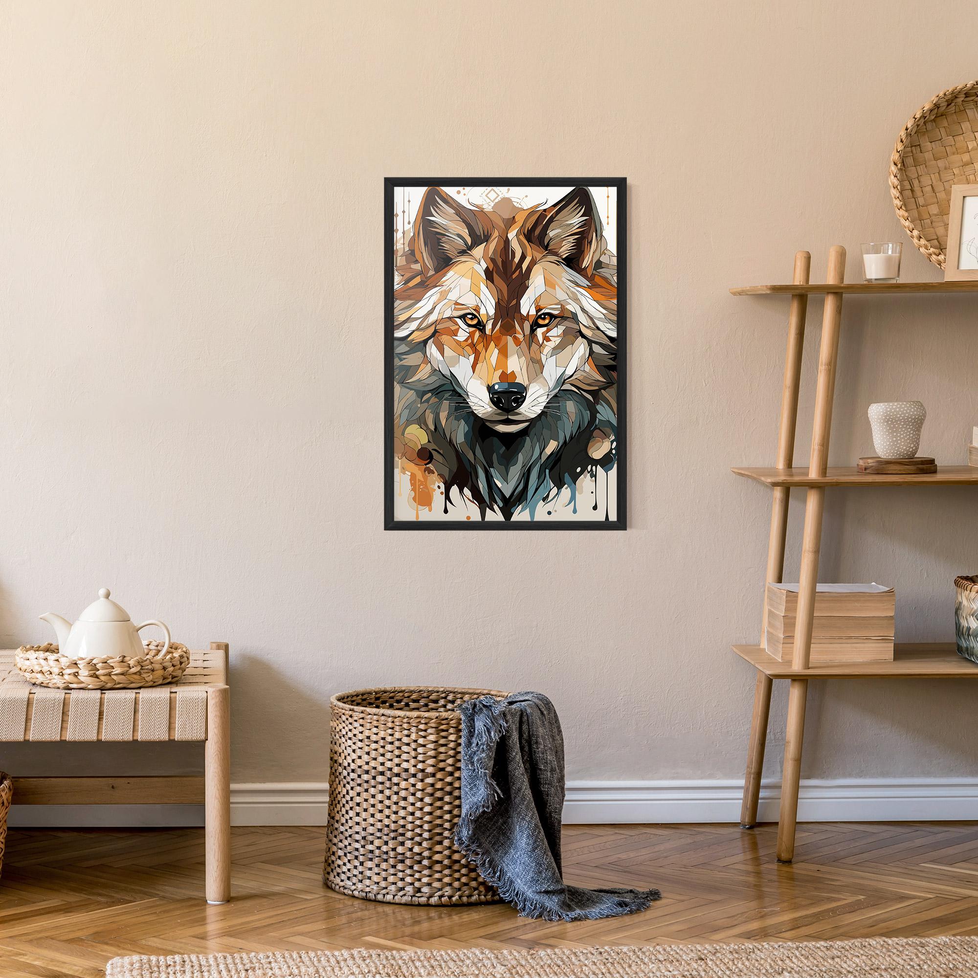 Poster Înrămat Pretty Orange Wolf mockup 9