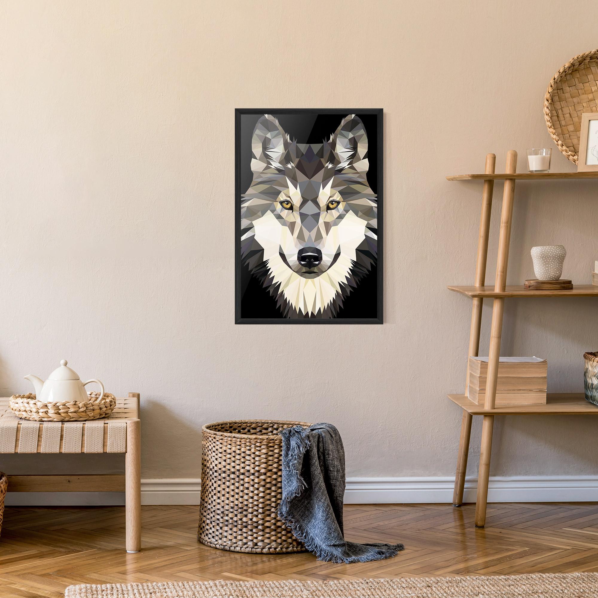 Poster Înrămat Pretty Wolf Head mockup 9