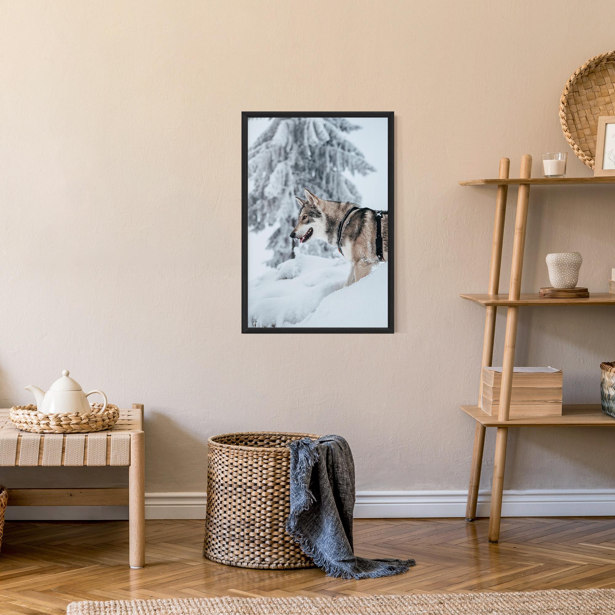 Poster Înrămat Snow Wolf mockup 9
