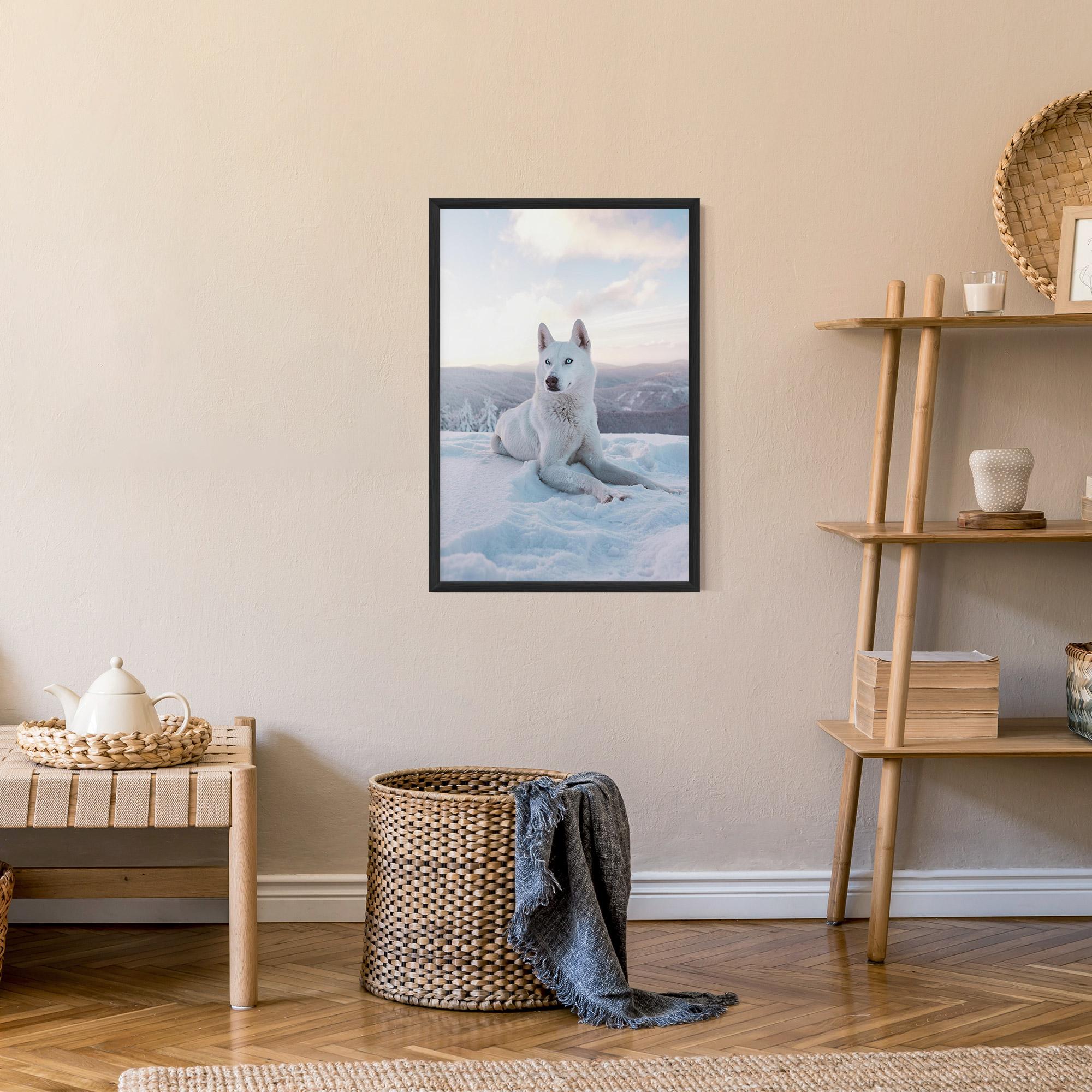 Poster Înrămat White Snow Wolf mockup 9