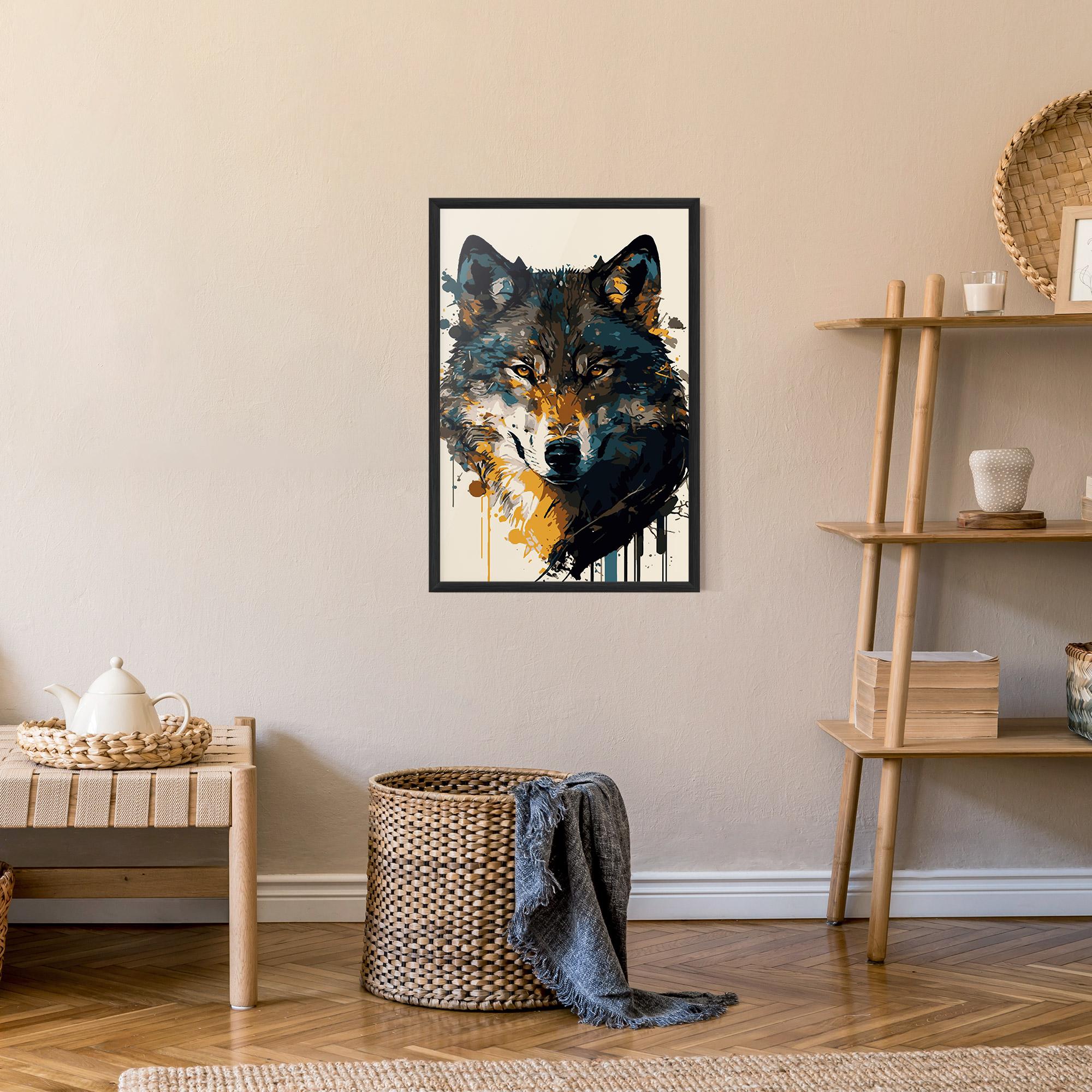 Poster Înrămat Wolf Head Art mockup 9