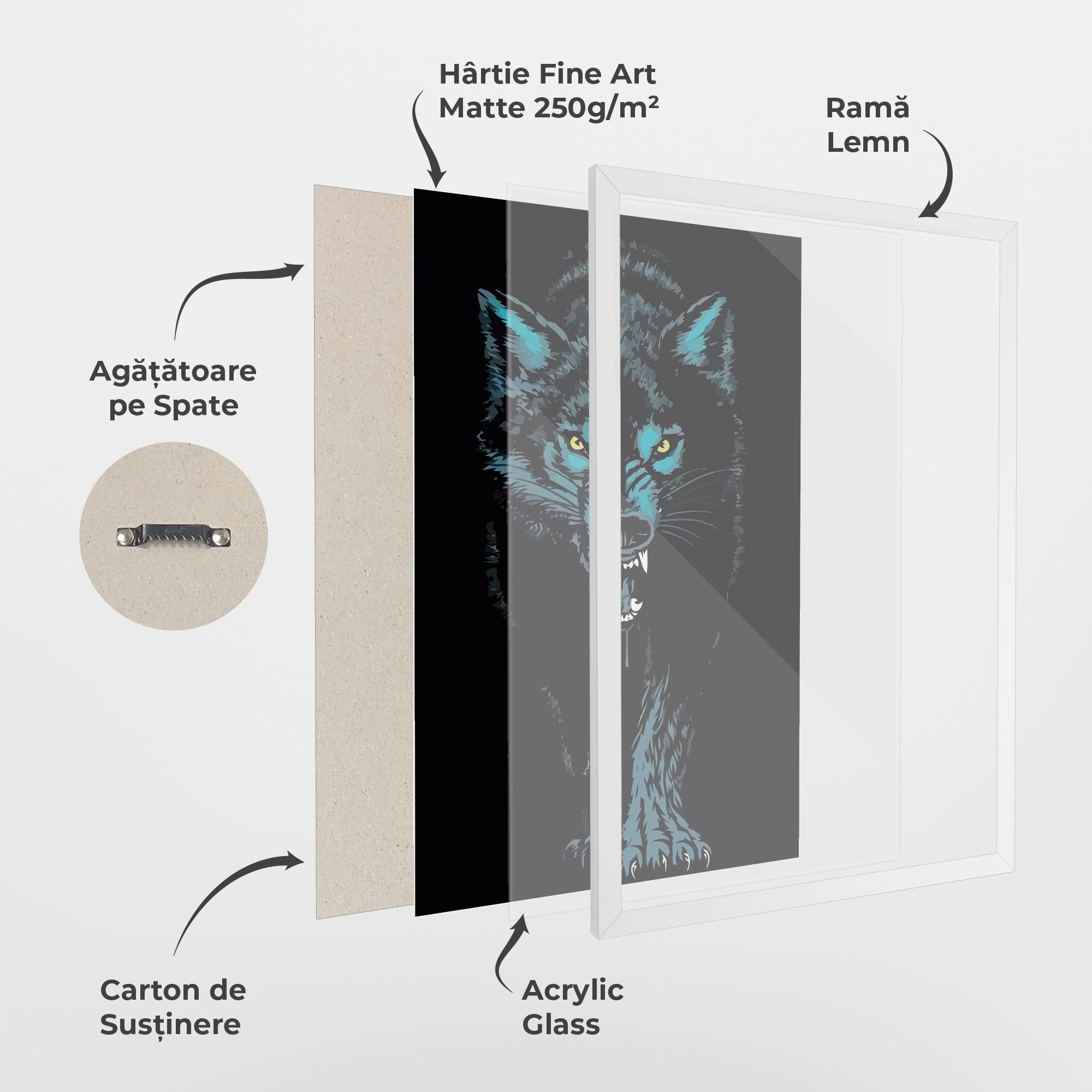 Poster Înrămat Blue Wolf mockup 1