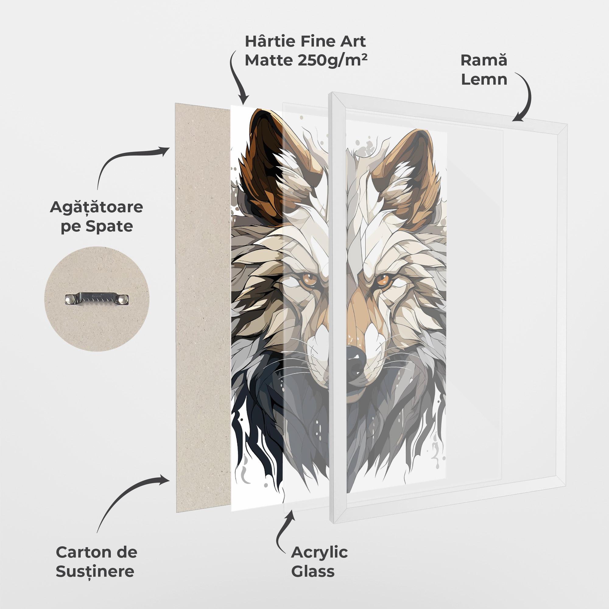 Poster Înrămat Brown Wolf mockup 1