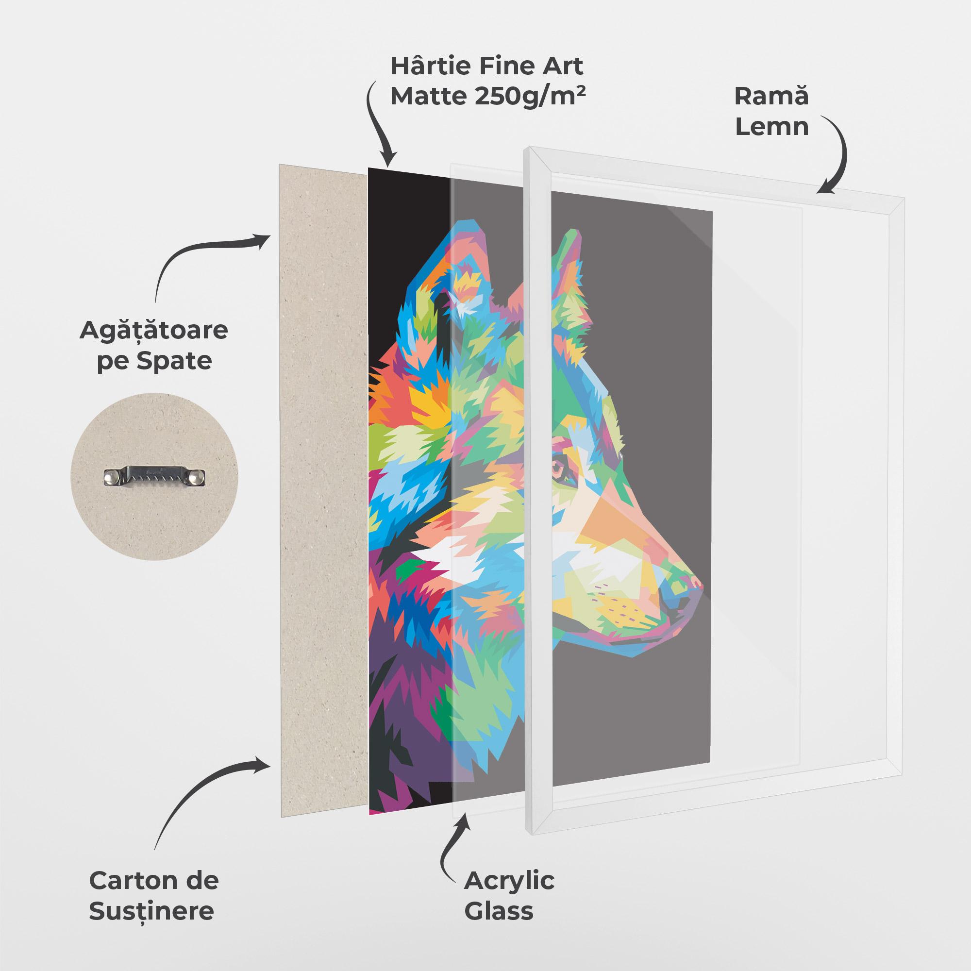 Poster Înrămat Colorful Wolf mockup 1