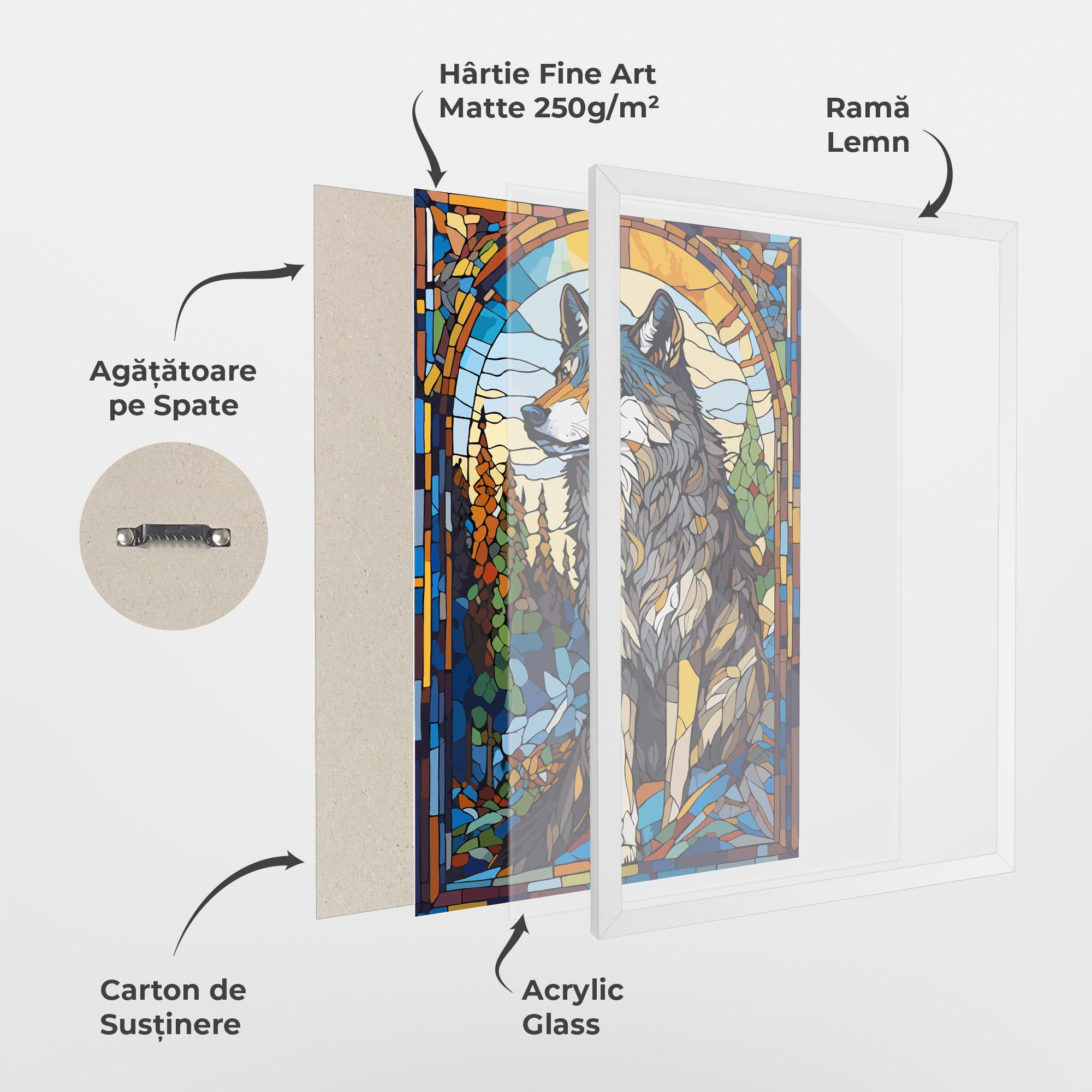 Poster Înrămat Glass Wolf mockup 1