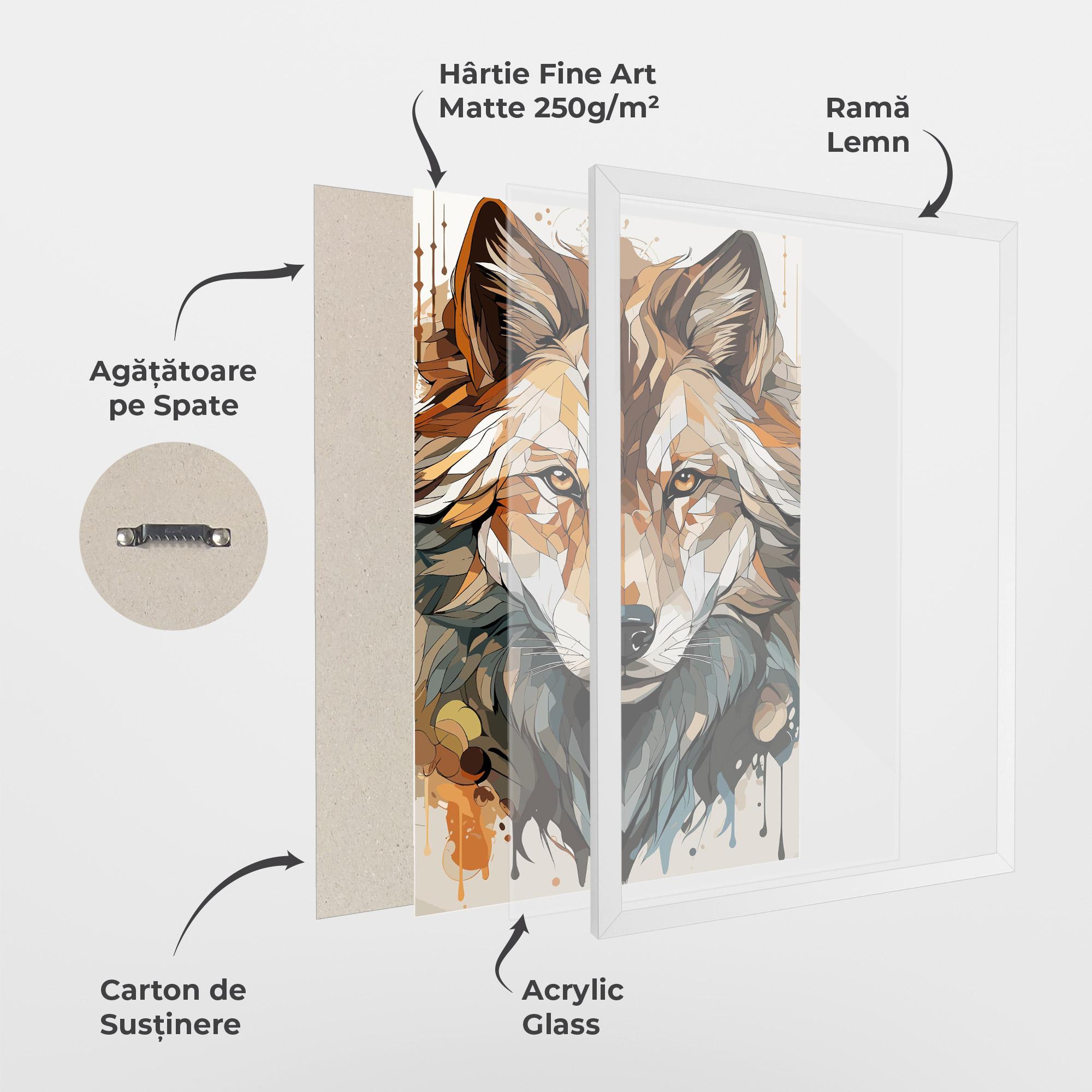 Poster Înrămat Pretty Orange Wolf mockup 1