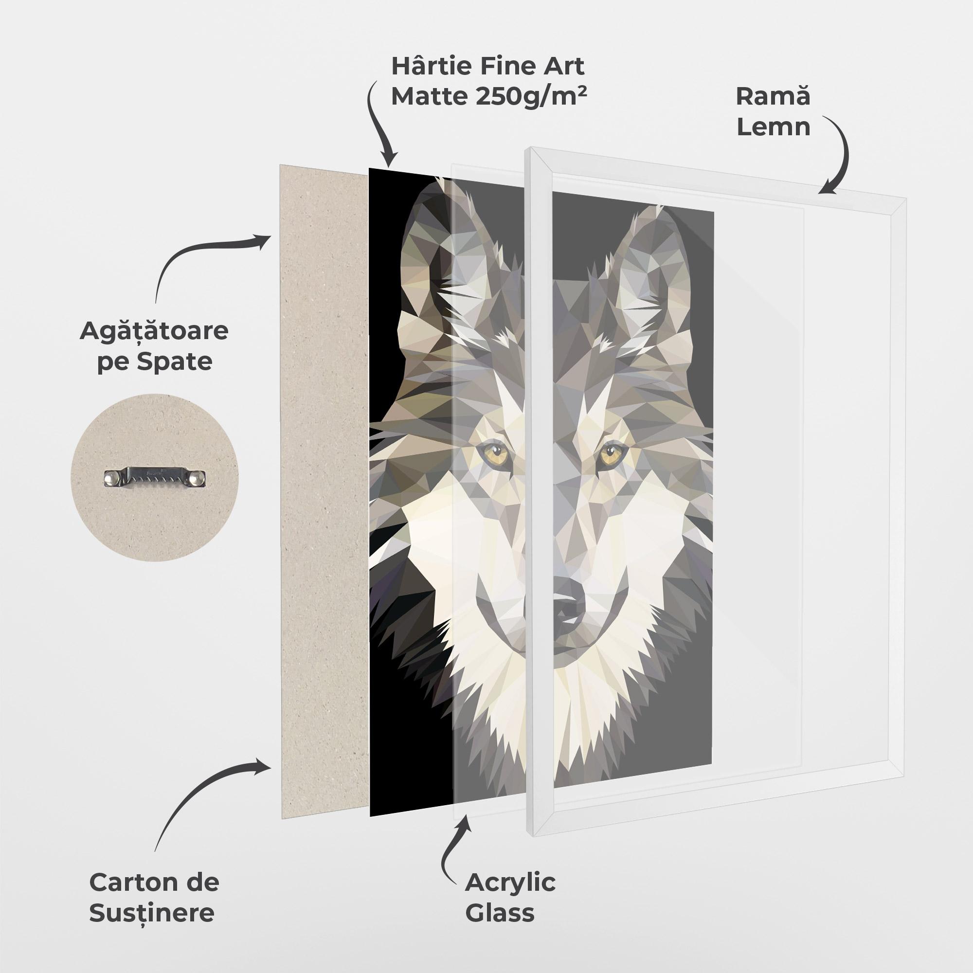 Poster Înrămat Pretty Wolf Head mockup 1
