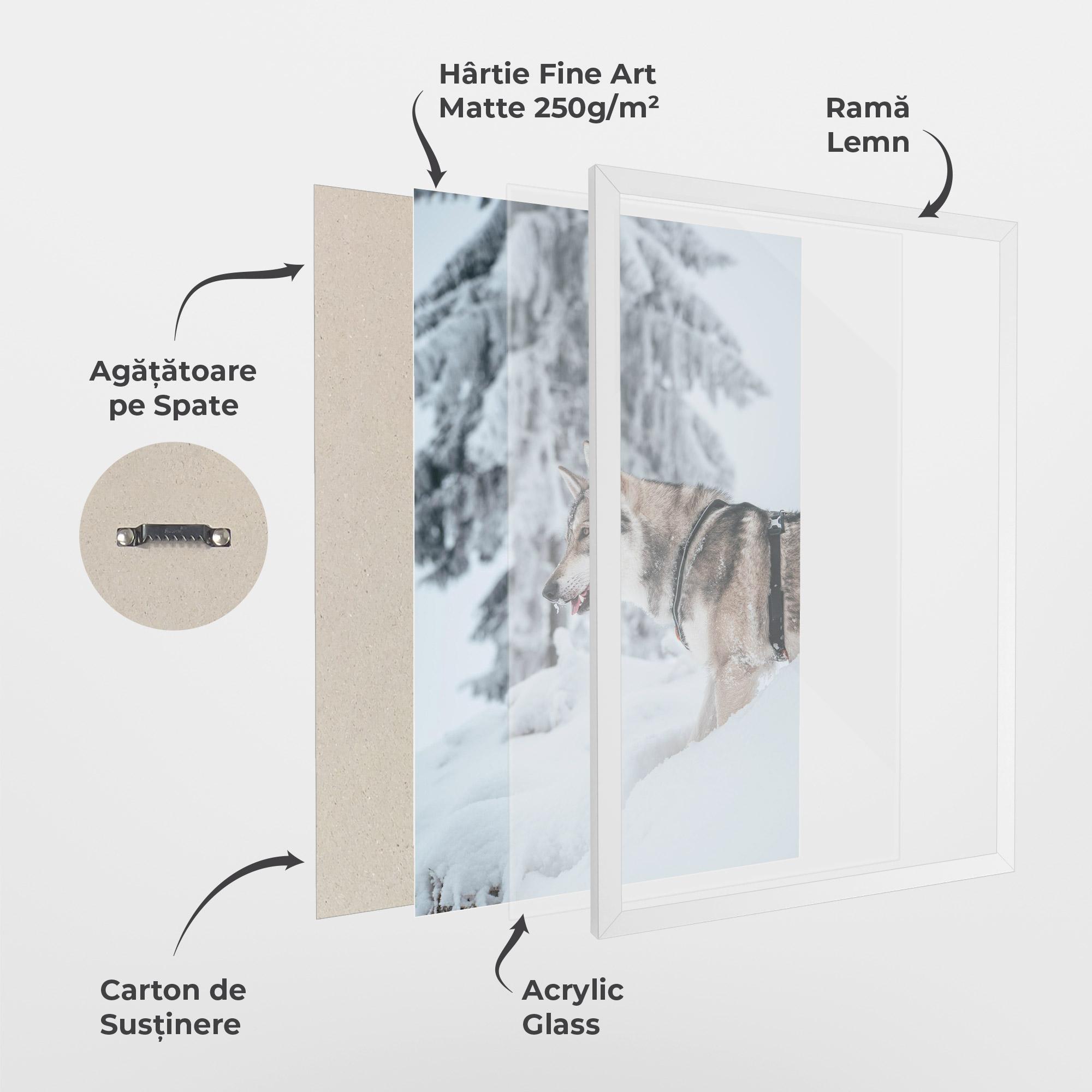 Poster Înrămat Snow Wolf mockup 1