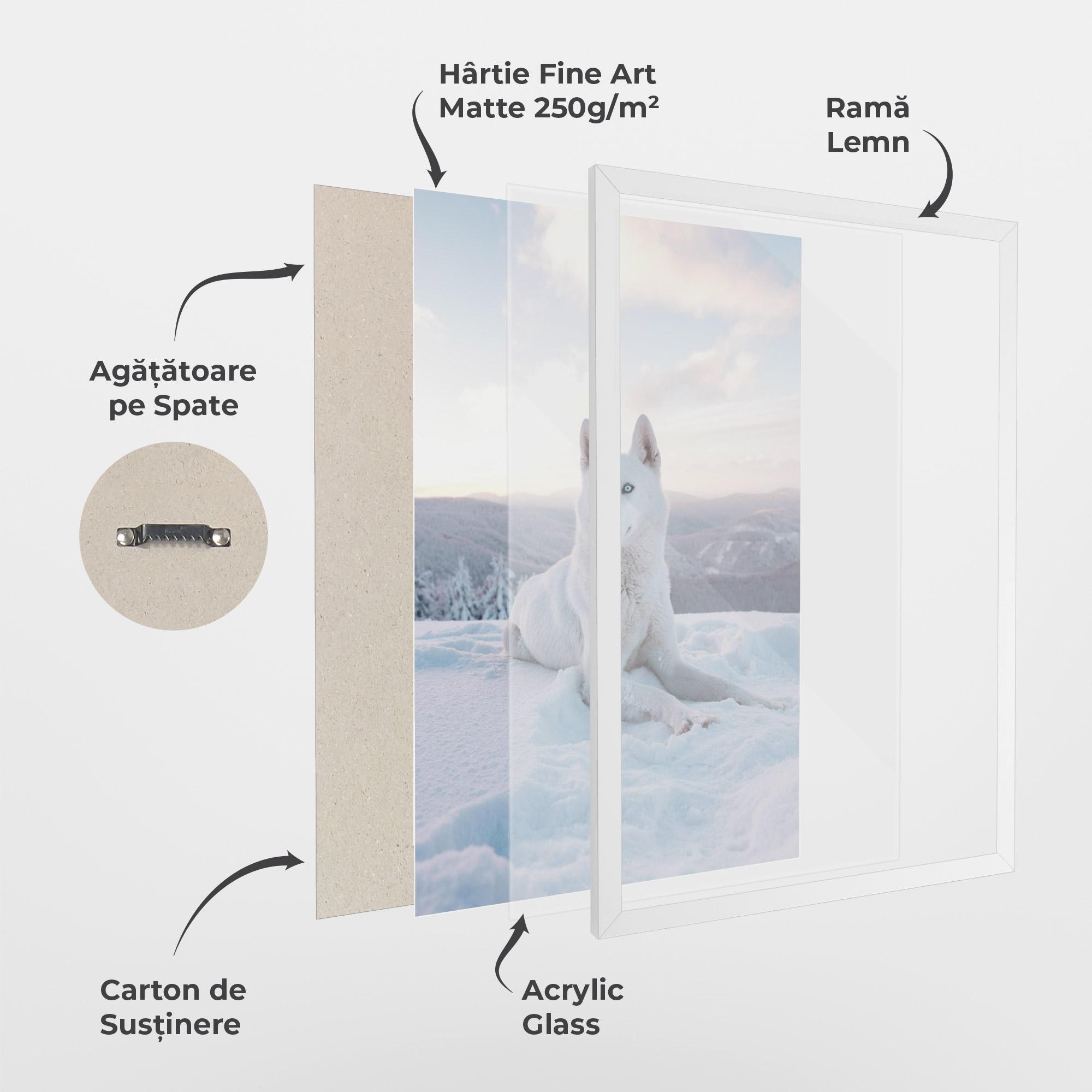 Poster Înrămat White Snow Wolf mockup 1