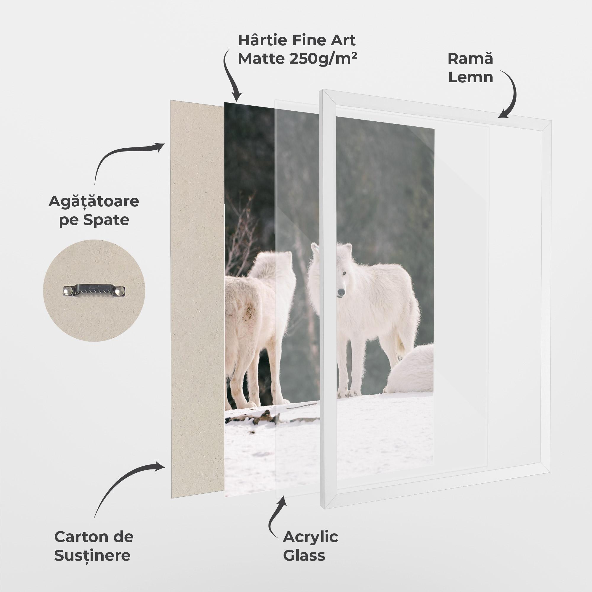 Poster Înrămat White Wolf Waiting mockup 1