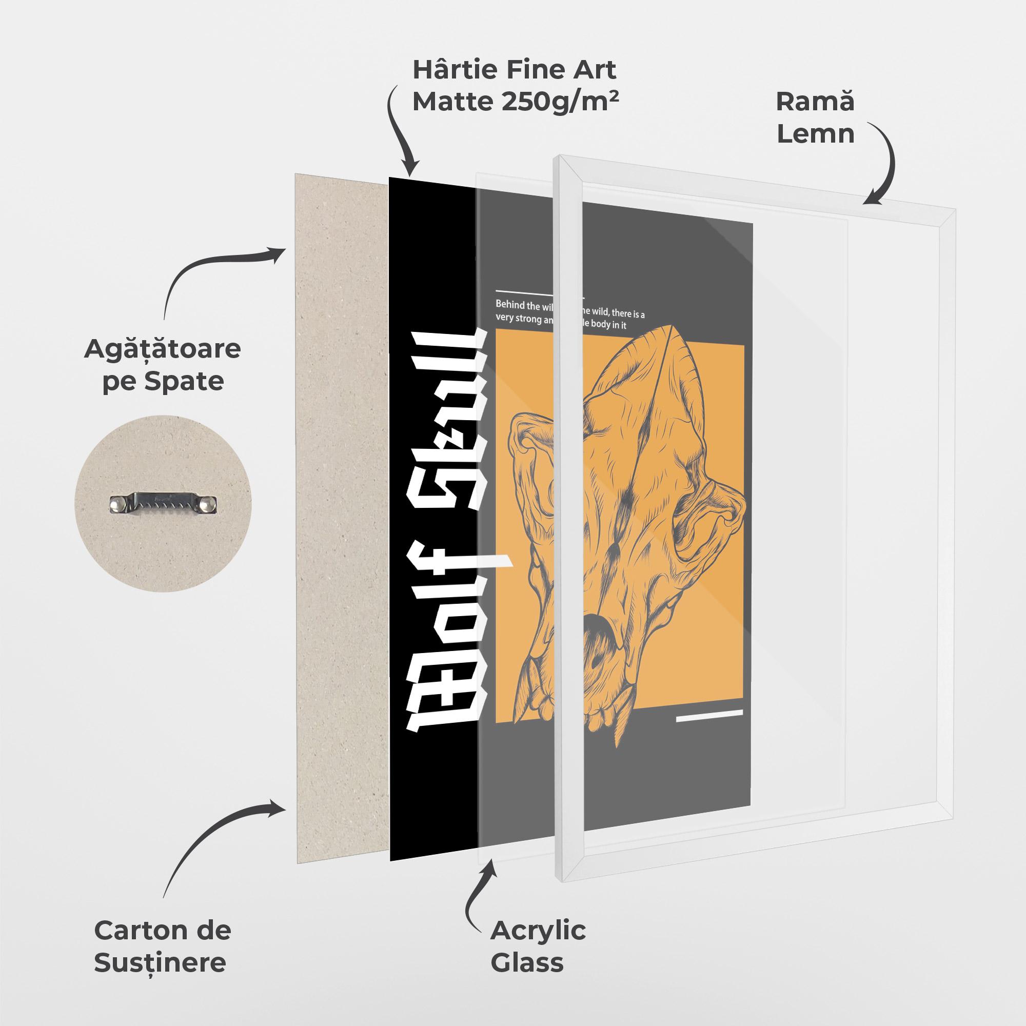 Poster Înrămat Wolf Skull mockup 1