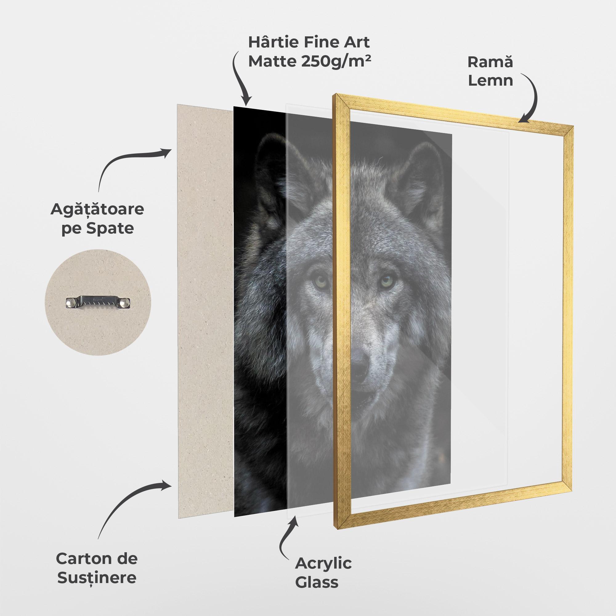 Poster Înrămat Angry Wolf mockup 1