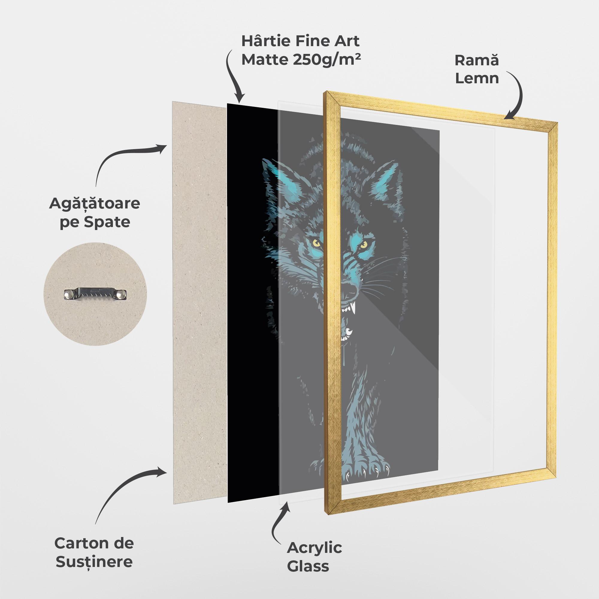 Poster Înrămat Blue Wolf mockup 1