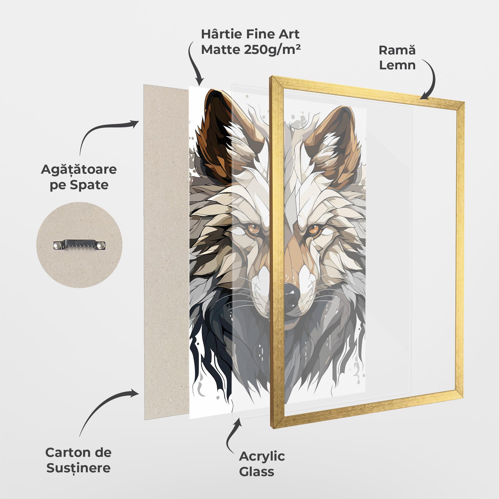 Poster Înrămat Brown Wolf mockup 1