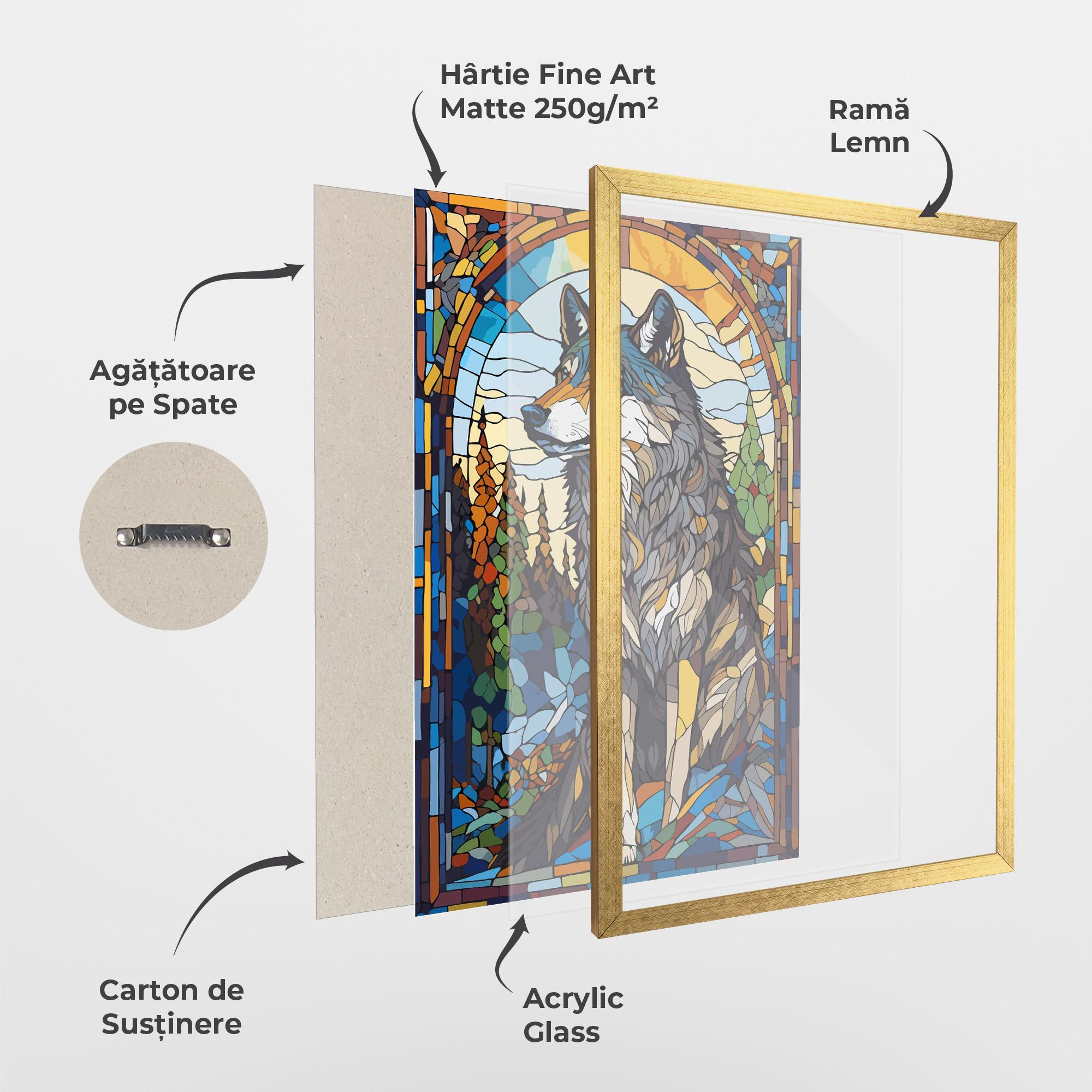 Poster Înrămat Glass Wolf mockup 1