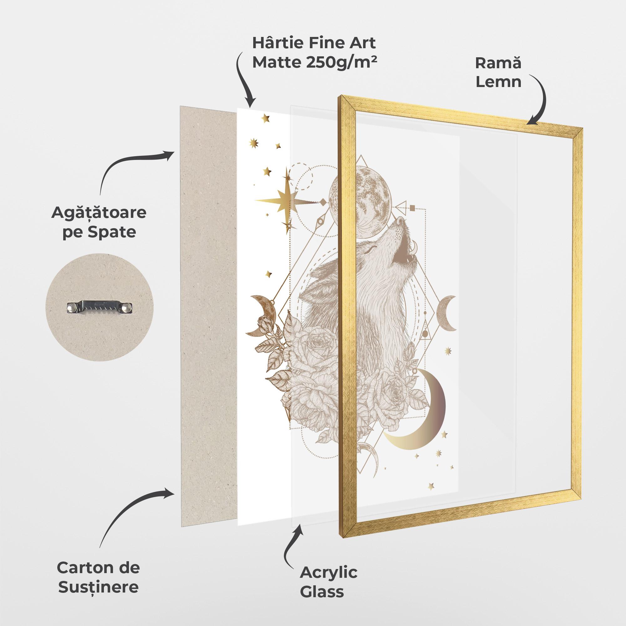 Poster Înrămat Magical Wolf mockup 1