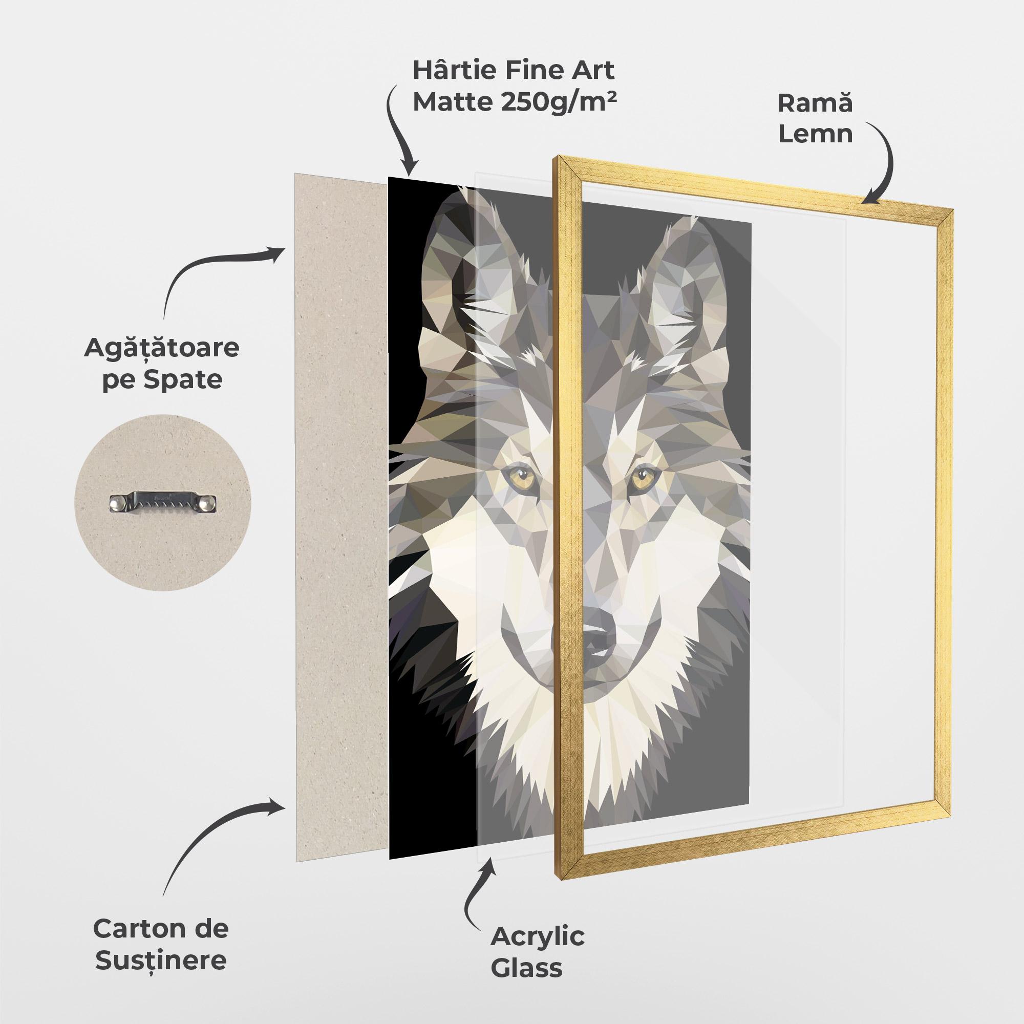 Poster Înrămat Pretty Wolf Head mockup 1