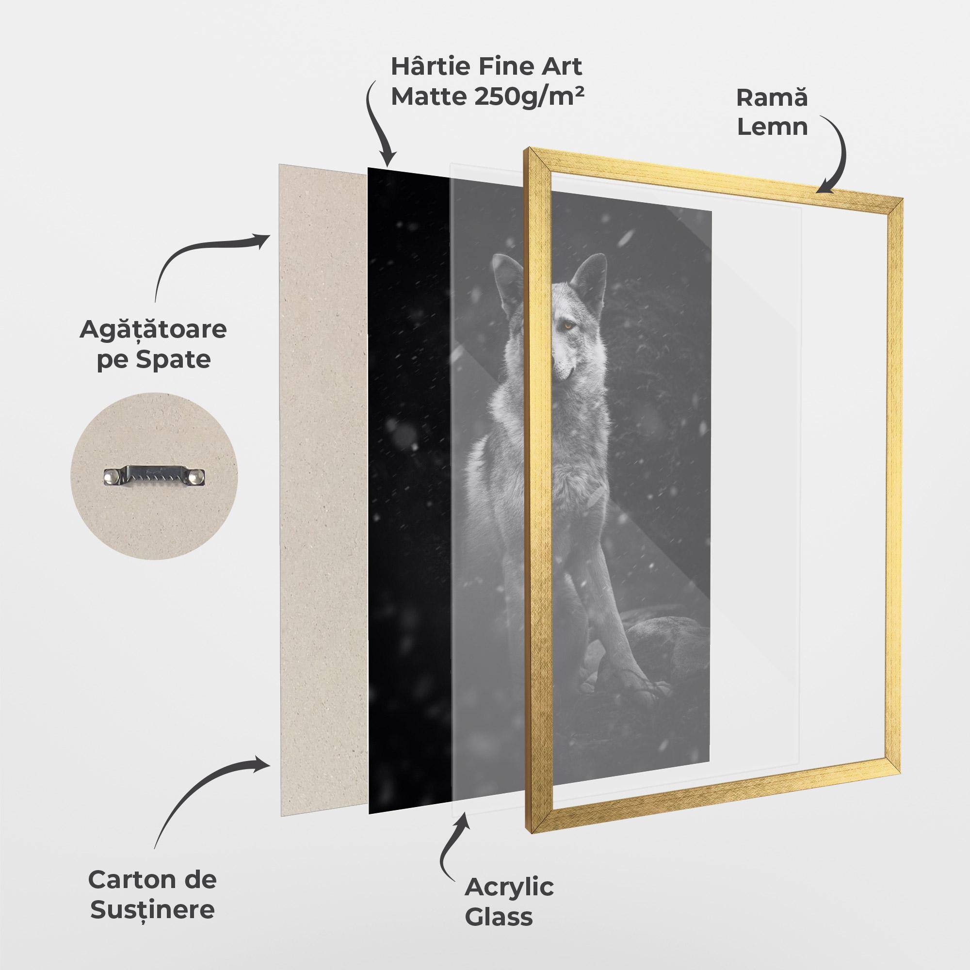 Poster Înrămat Sitting Wolf mockup 1