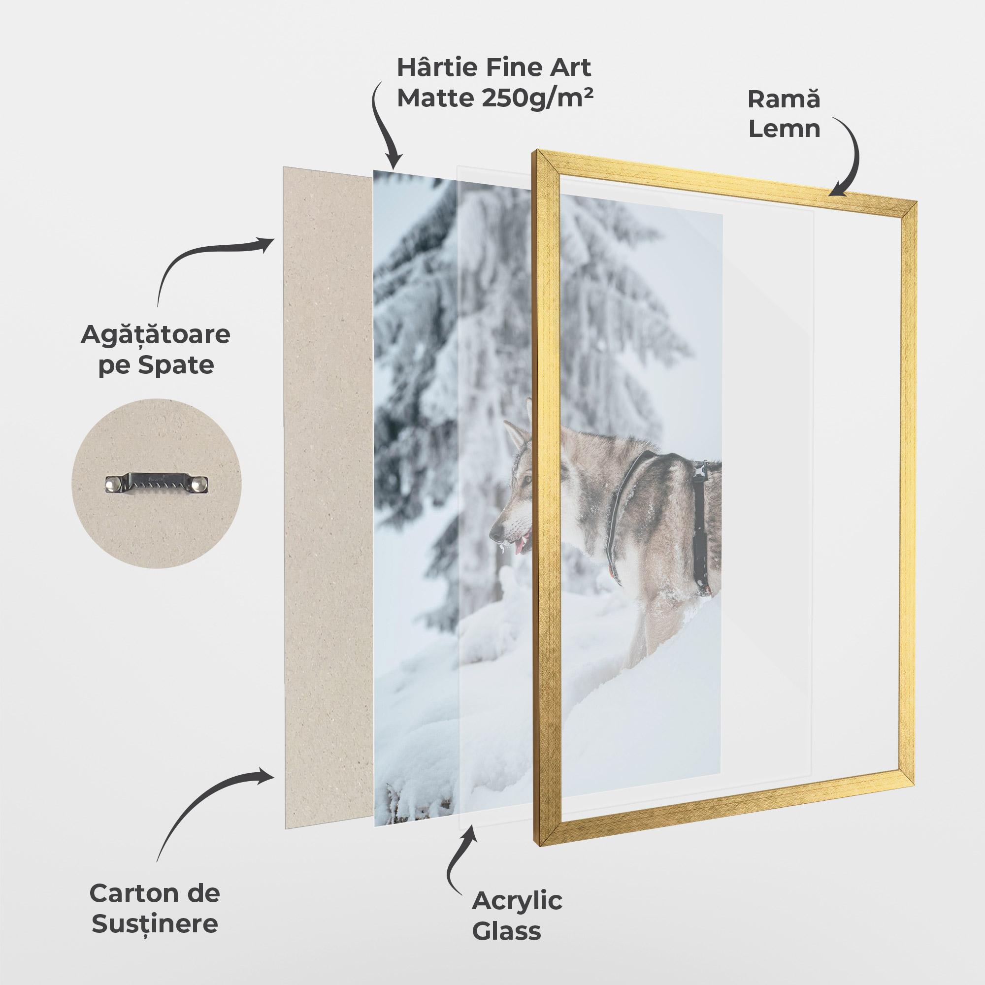 Poster Înrămat Snow Wolf mockup 1