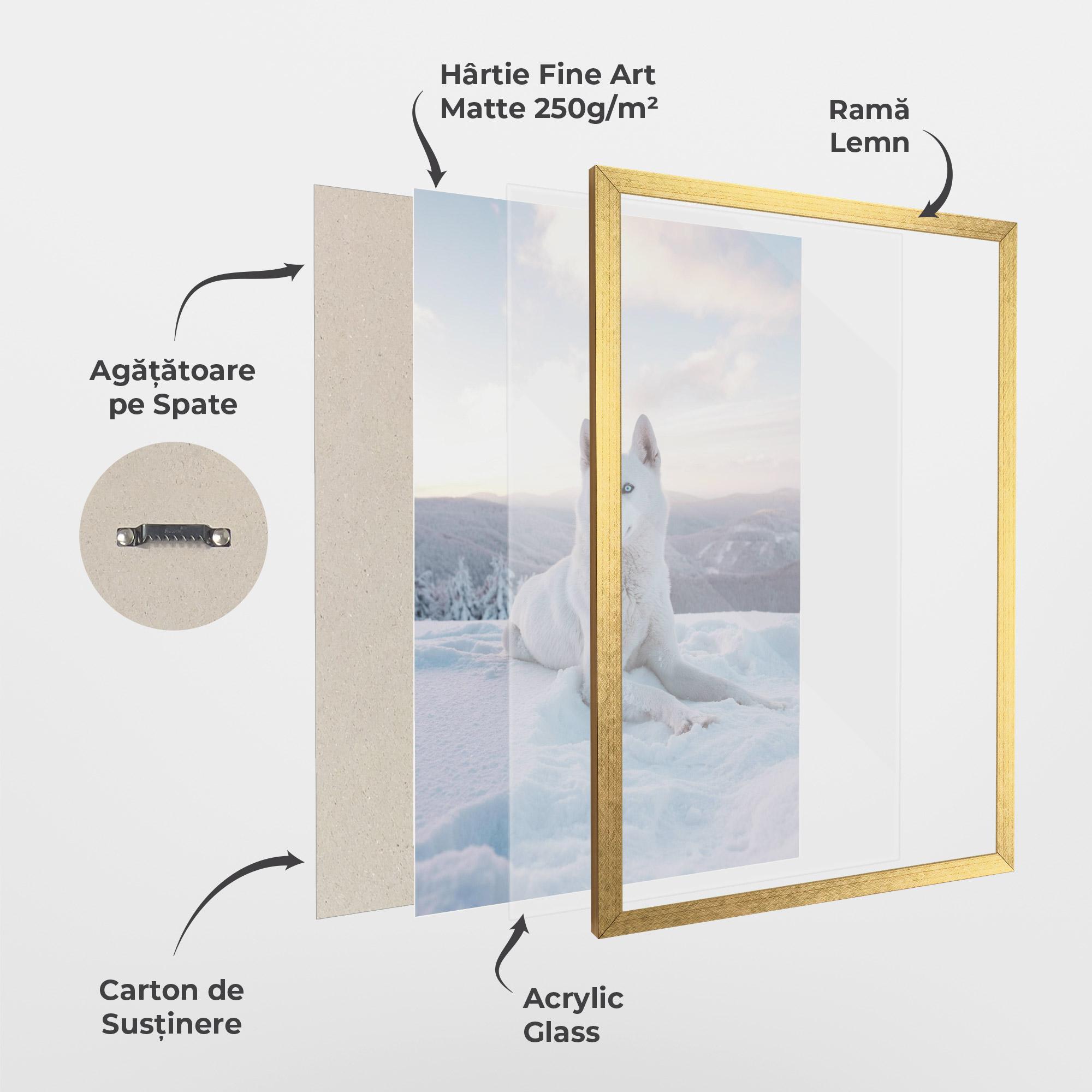 Poster Înrămat White Snow Wolf mockup 1