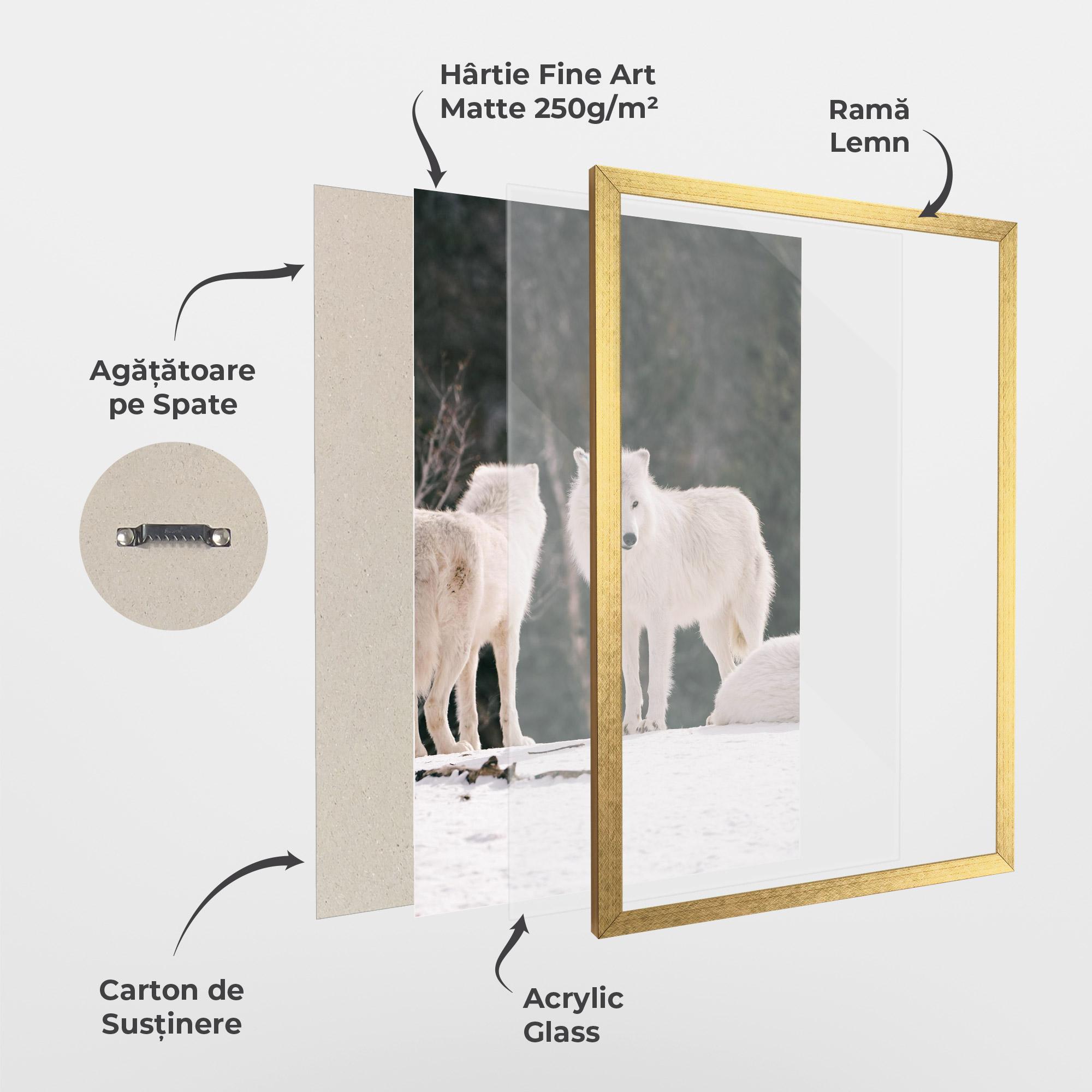 Poster Înrămat White Wolf Waiting mockup 1