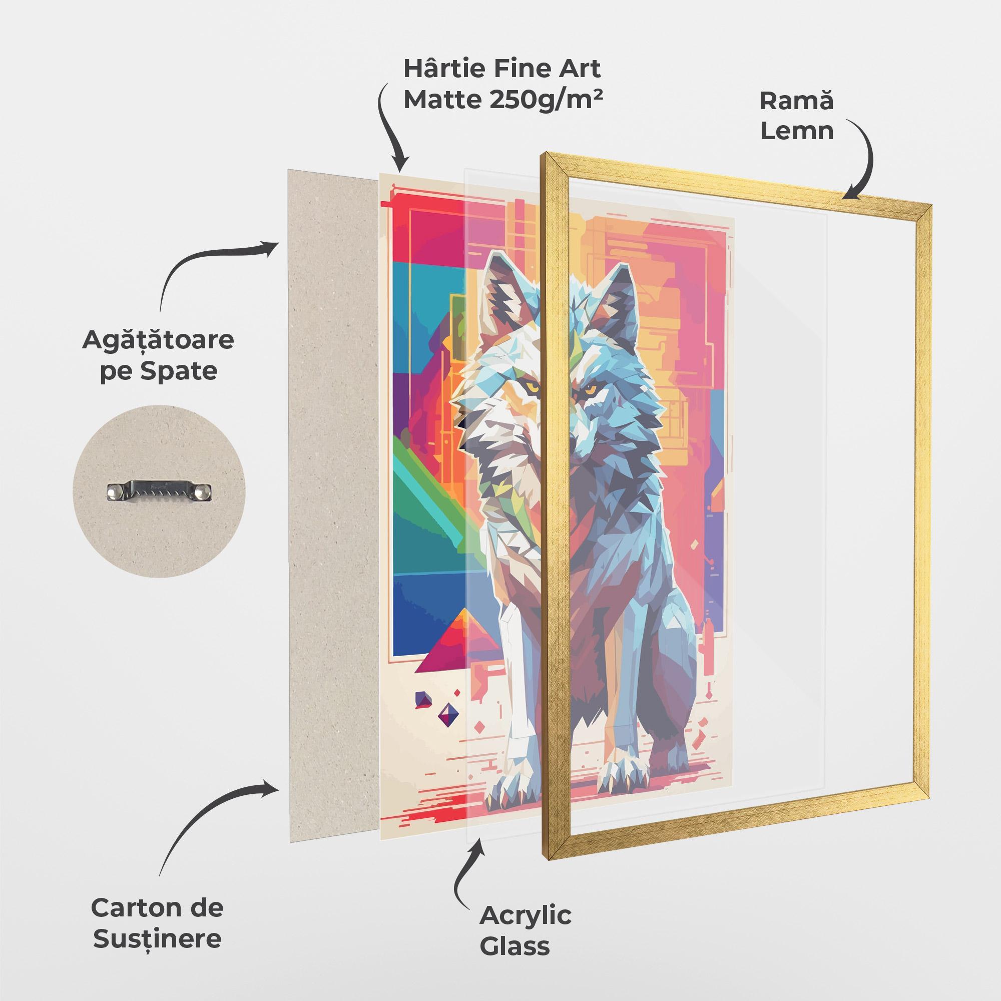 Poster Înrămat Wolf Character mockup 1