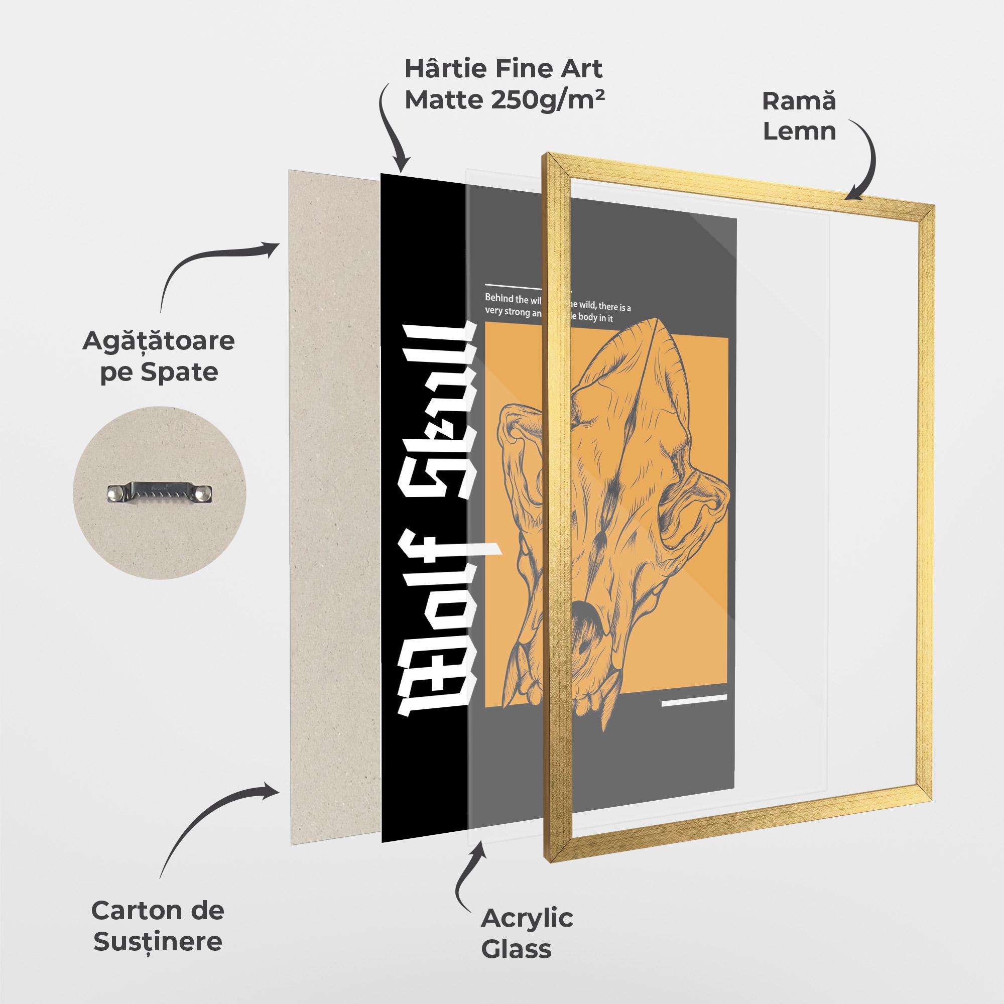 Poster Înrămat Wolf Skull mockup 1