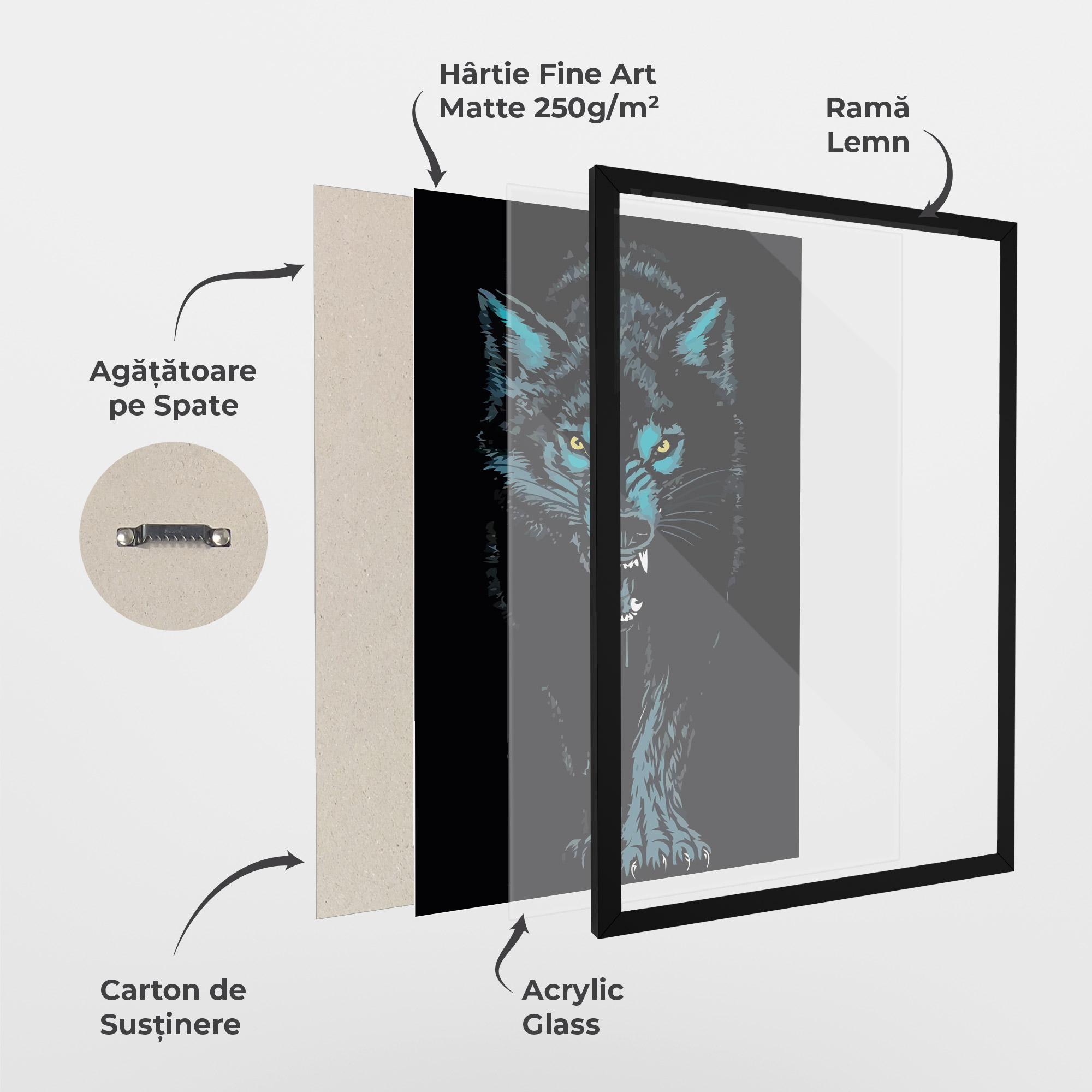 Poster Înrămat Blue Wolf mockup 1