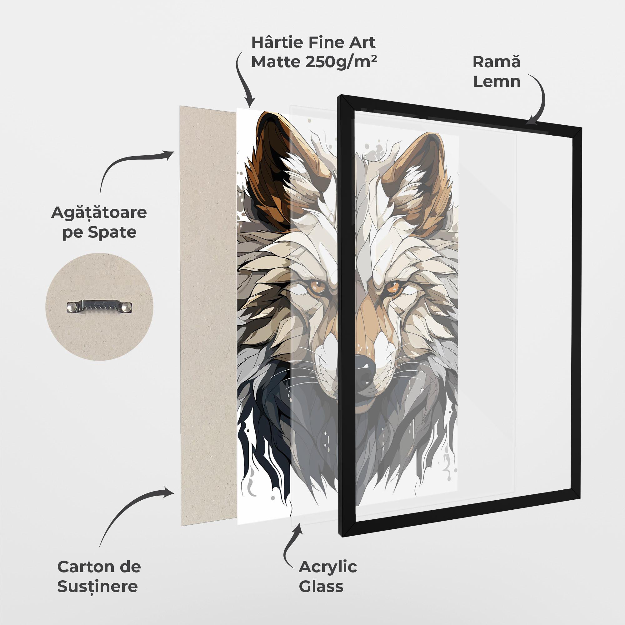 Poster Înrămat Brown Wolf mockup 1