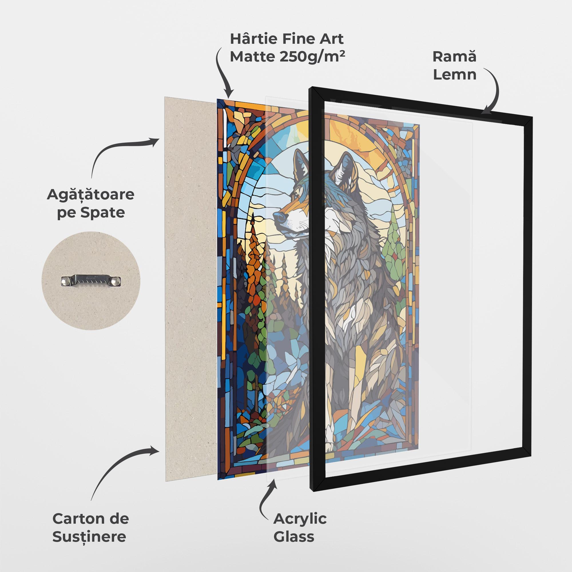 Poster Înrămat Glass Wolf mockup 1