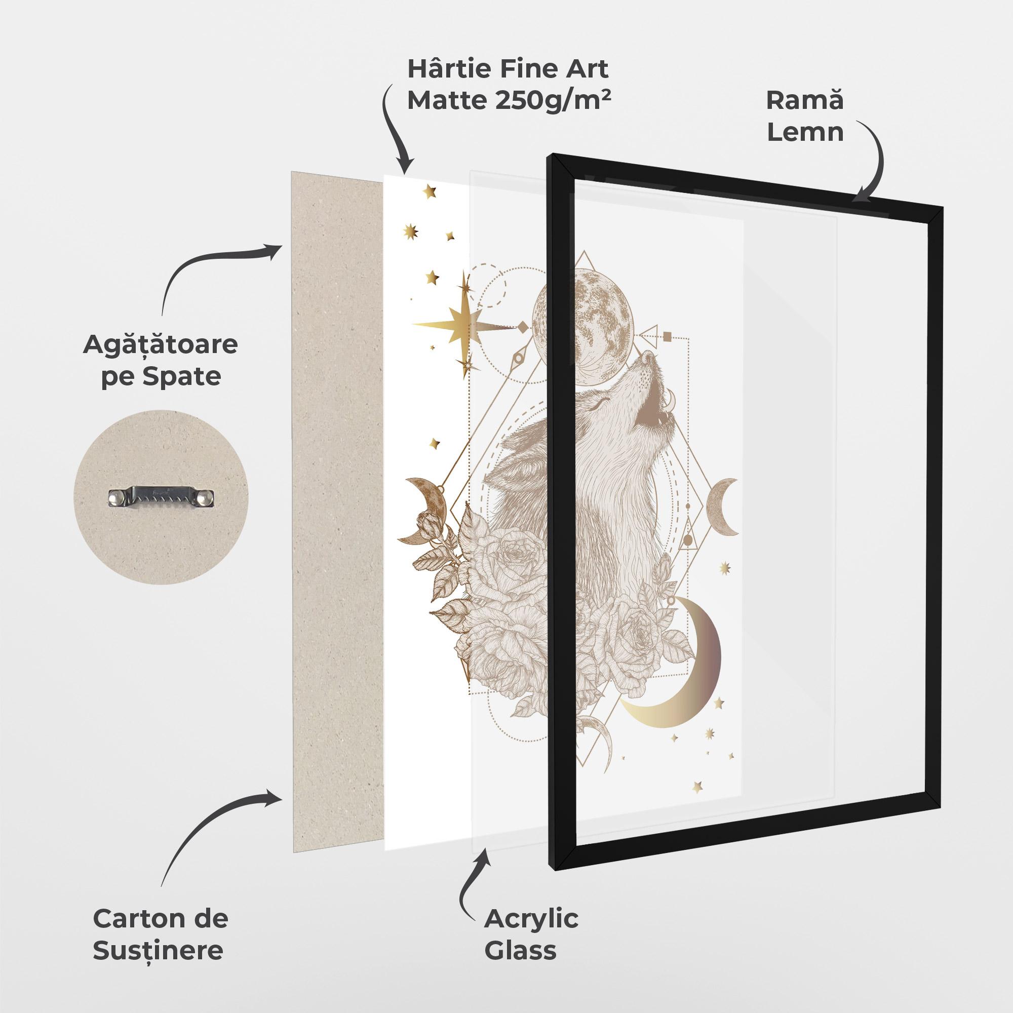 Poster Înrămat Magical Wolf mockup 1