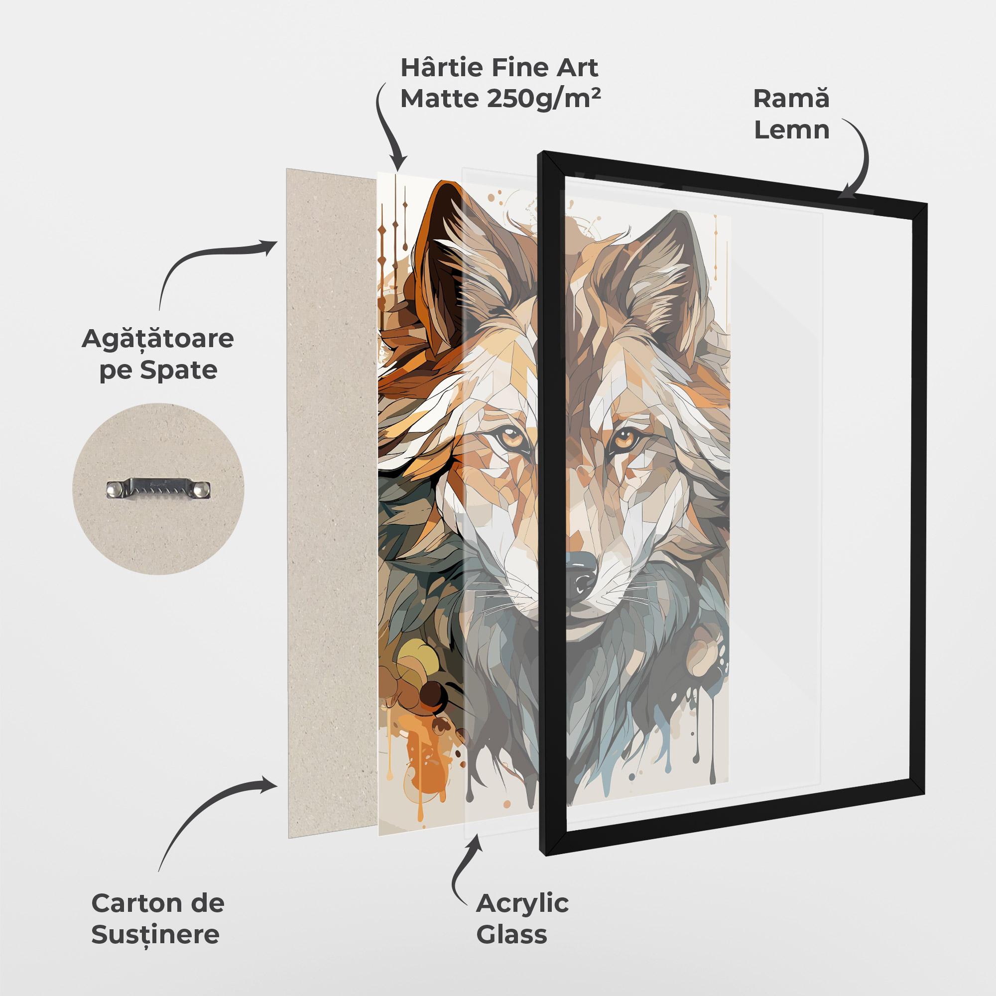 Poster Înrămat Pretty Orange Wolf mockup 1