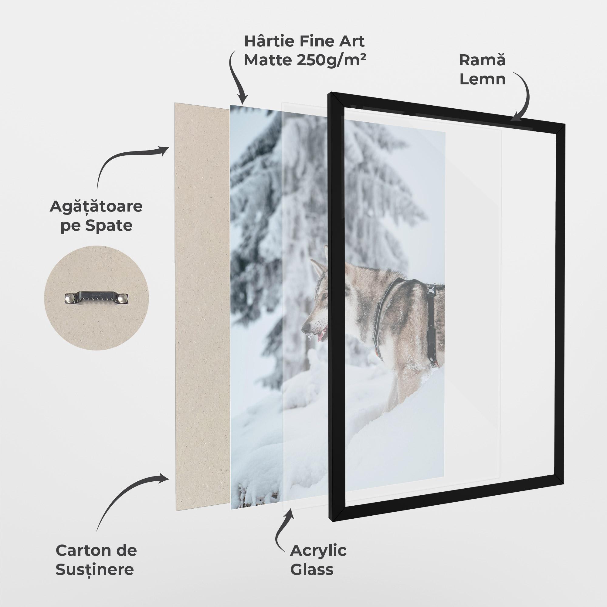 Poster Înrămat Snow Wolf mockup 1