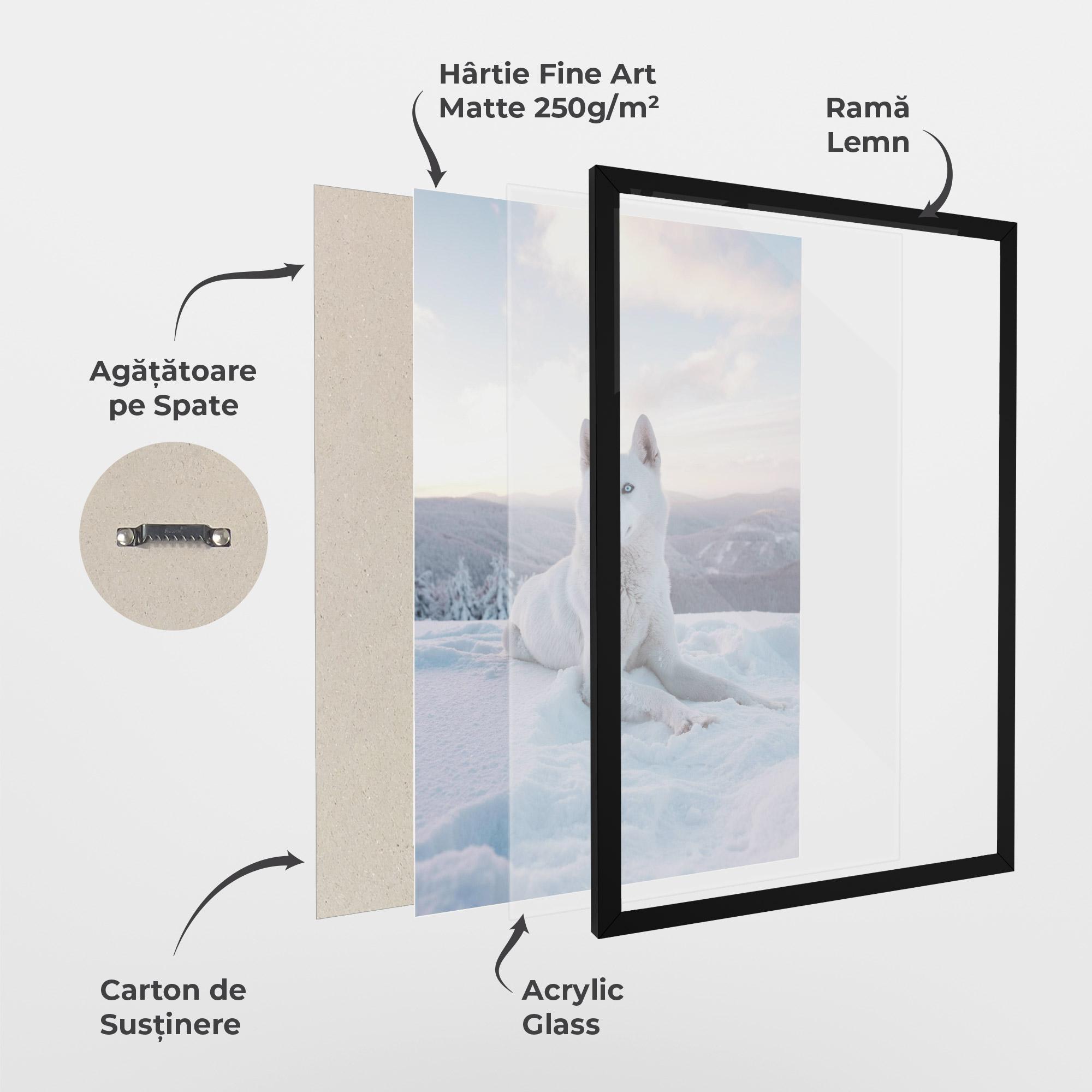 Poster Înrămat White Snow Wolf mockup 1