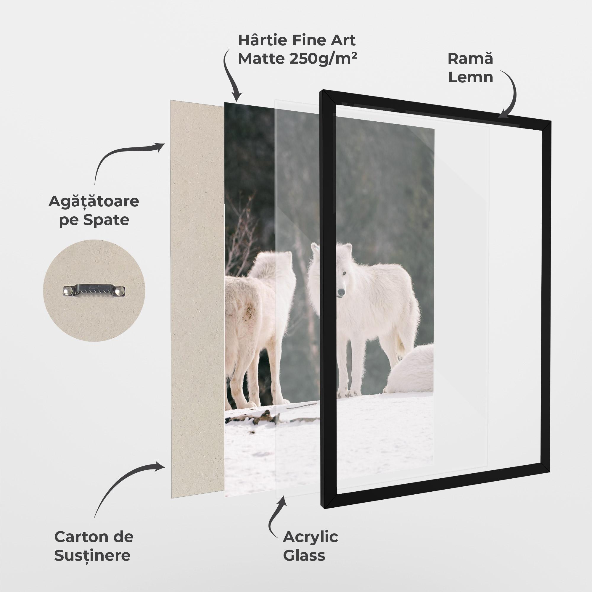 Poster Înrămat White Wolf Waiting mockup 1