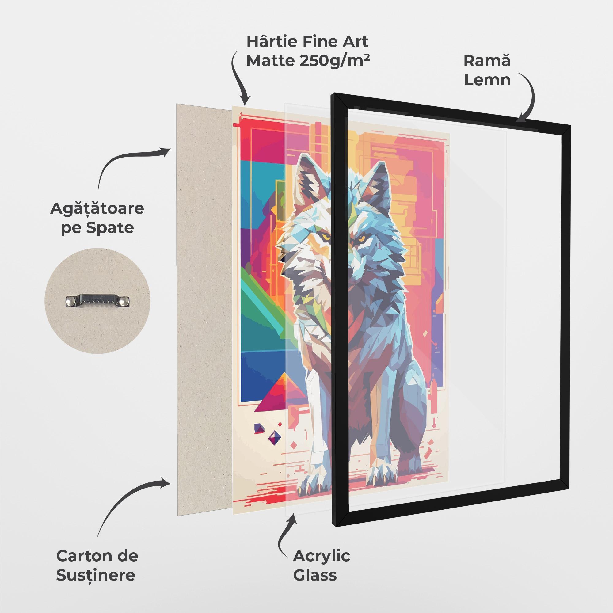 Poster Înrămat Wolf Character mockup 1