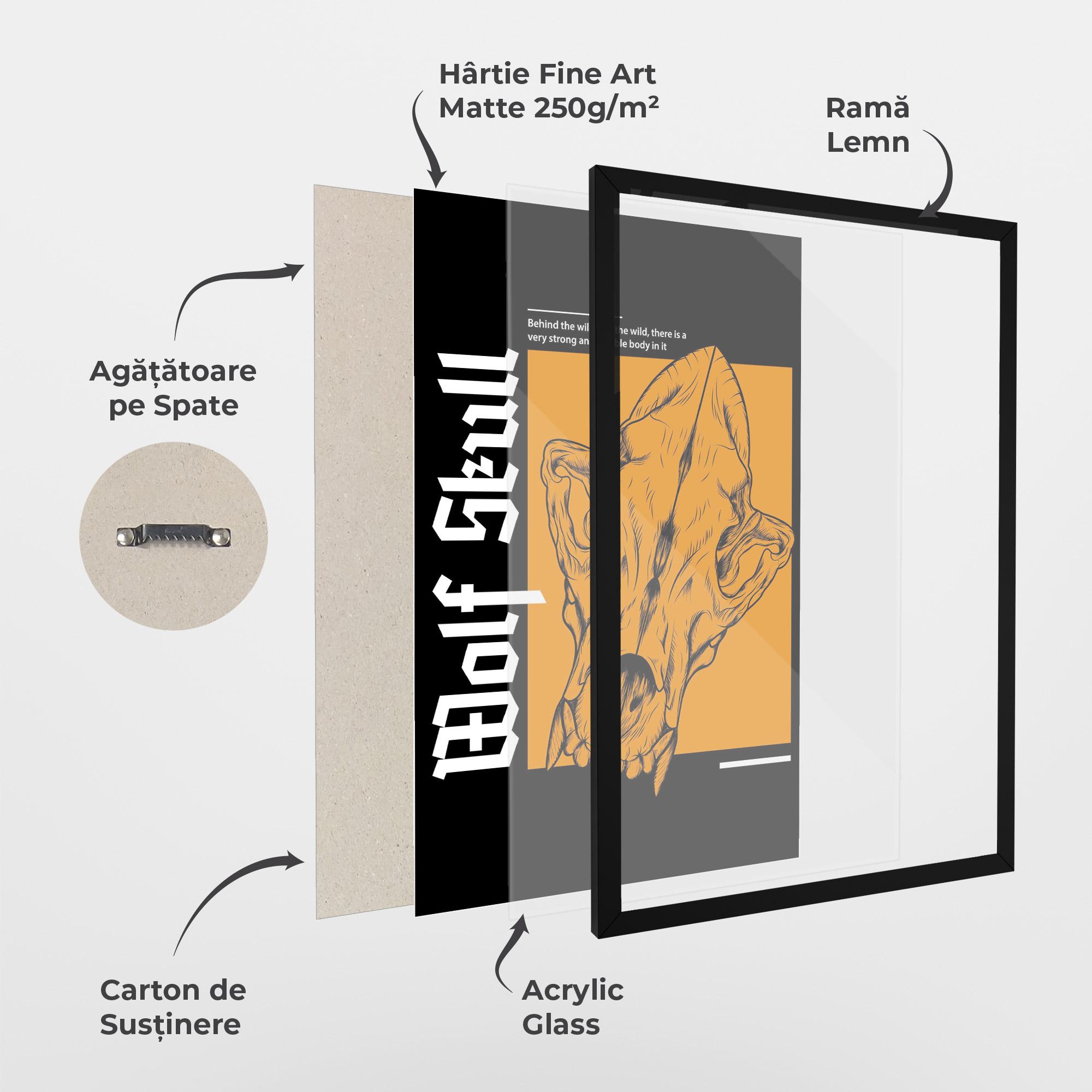 Poster Înrămat Wolf Skull mockup 1