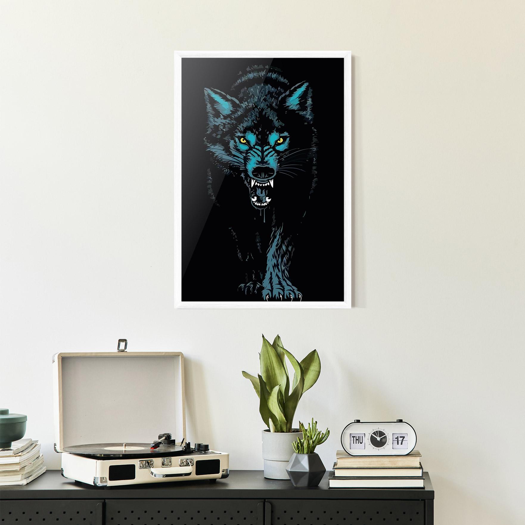 Poster Înrămat Blue Wolf mockup 2